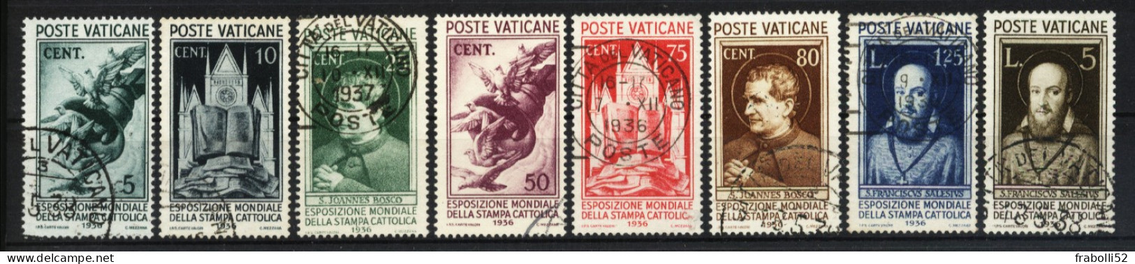 Vaticano Usati Di Qualità: N. 47-54 Stampa Cattolica - Used Stamps