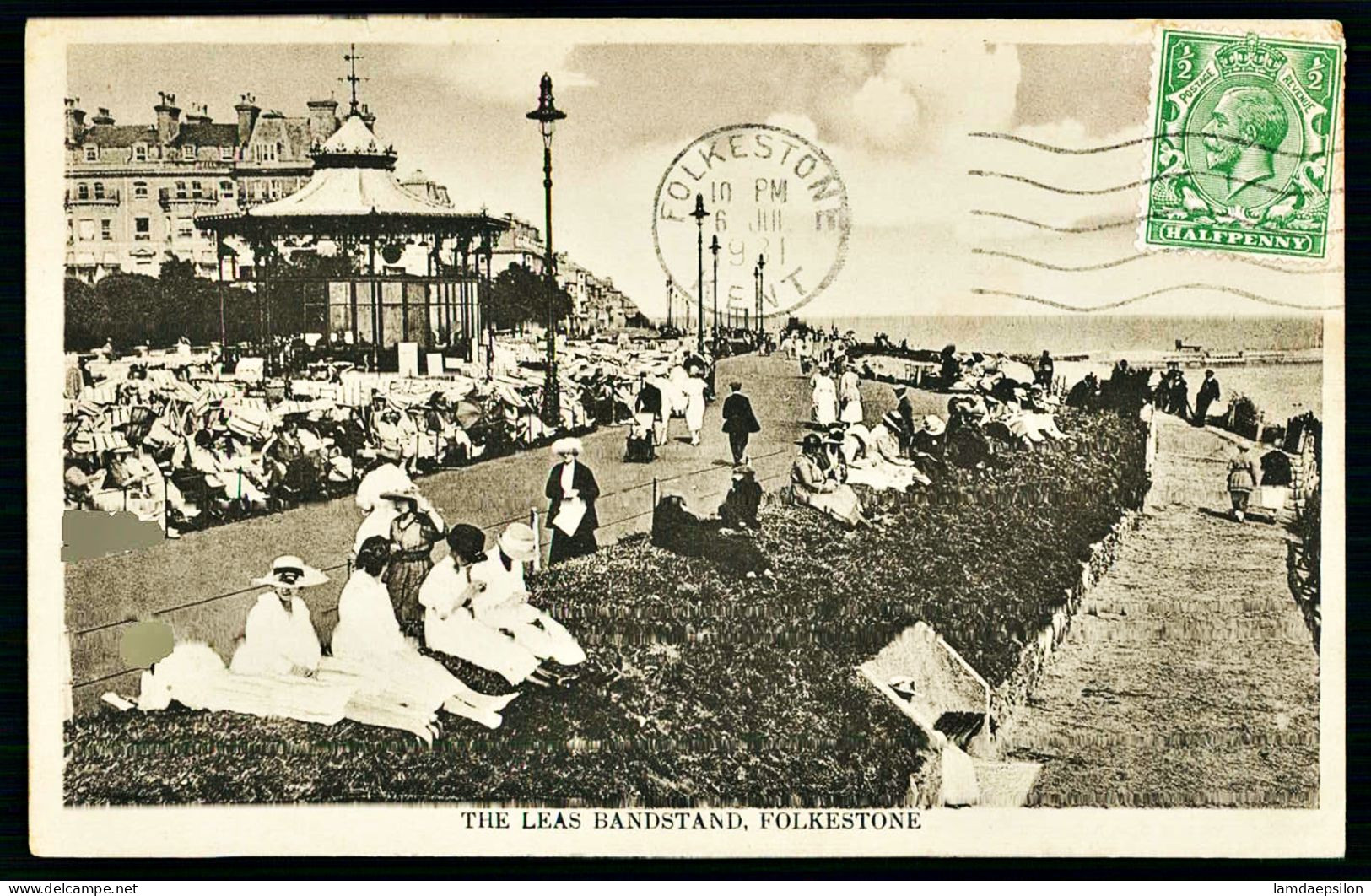 A65 ROYAUME-UNI CPA  THE LEAS BANDSTAND , FOLKESTONE - Collections & Lots
