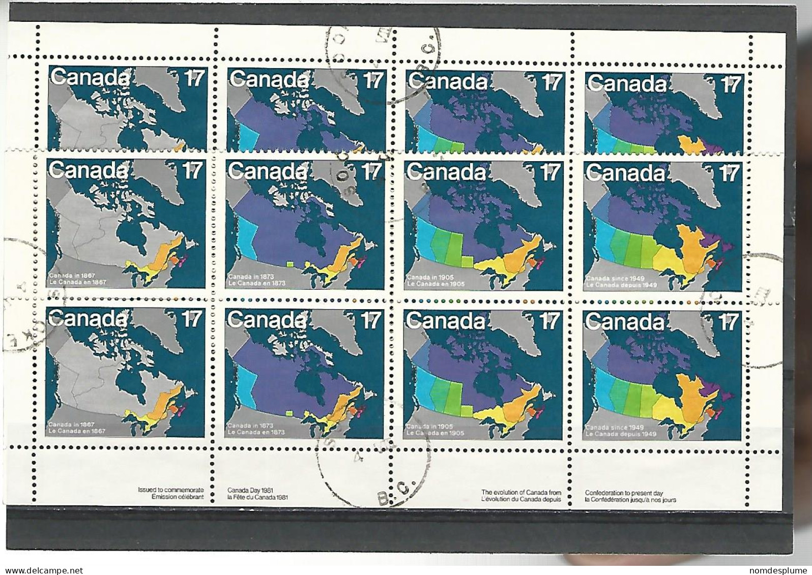 54579 ) Collection Canada Block - Hojas Bloque
