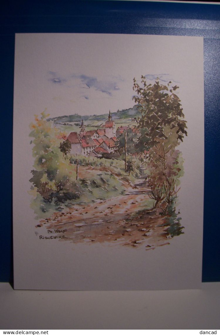 RIQUEWIHR -  Aquarelle De Béatrice  WOLFF  ( Reproduction ) - Vignoble  - ( Pas De Reflet Sur L'original ) - Alcohols