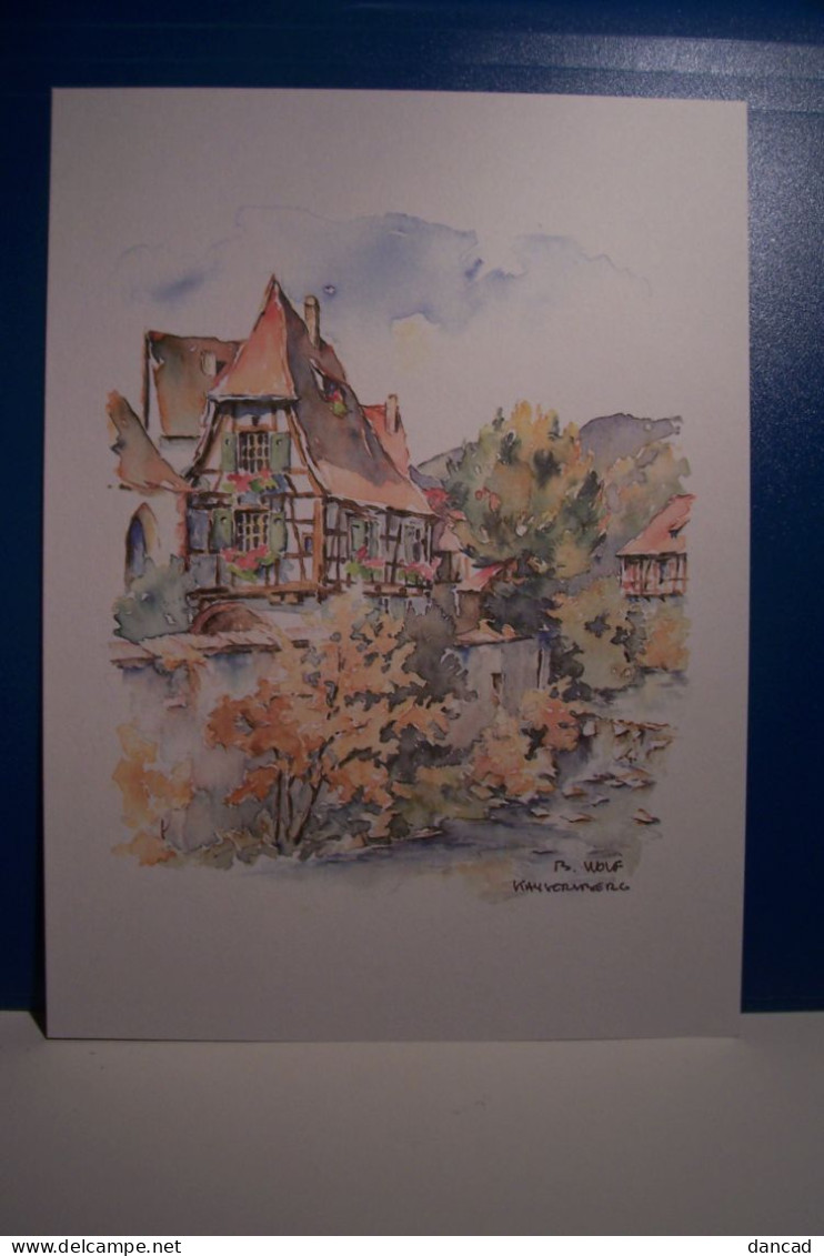 KAYSERSBERG  -  Aquarelle De Béatrice  WOLFF  ( Reproduction ) - Vignoble -   ( Pas De Reflet Sur L'original ) - Alkohol