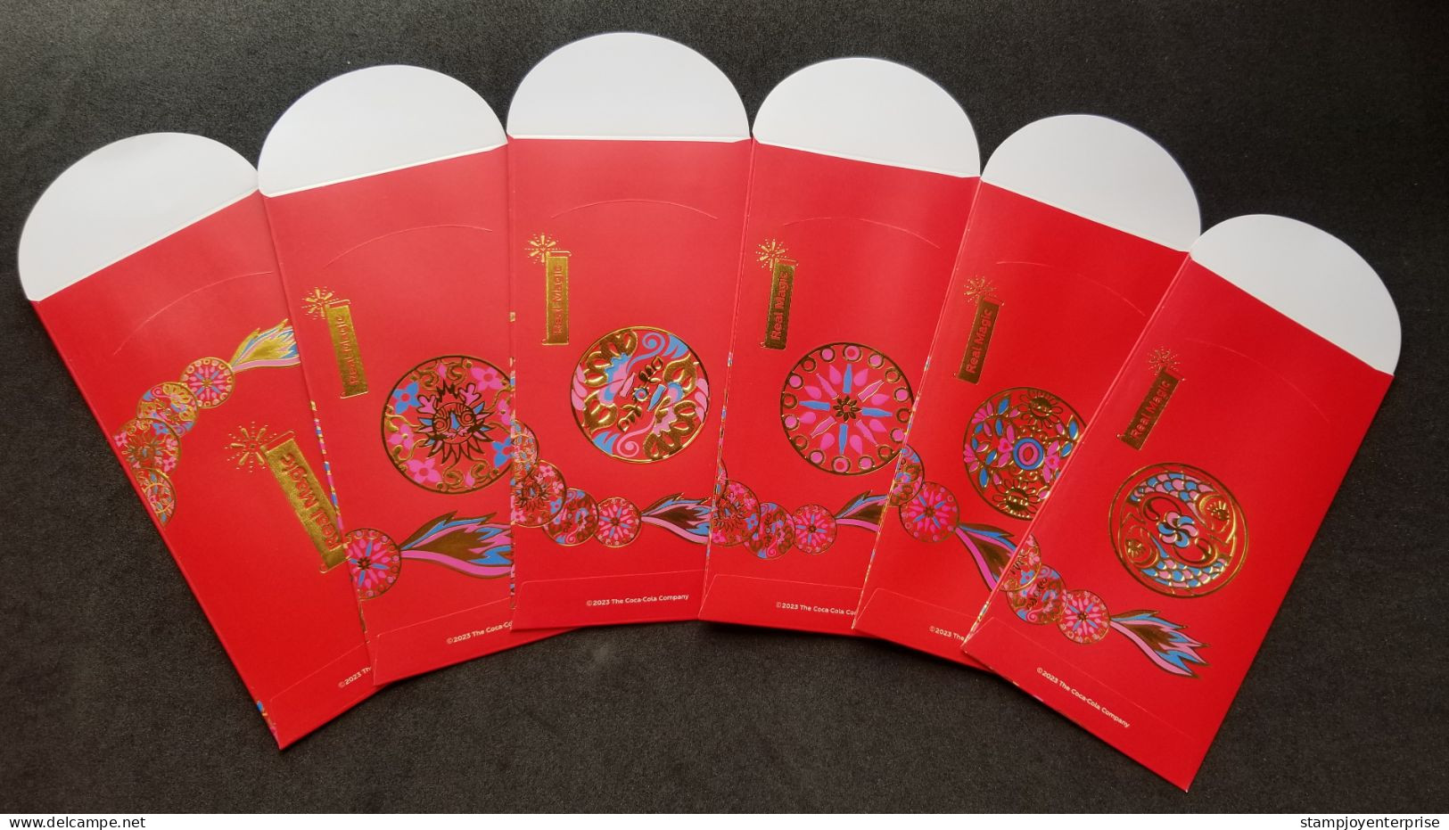 Malaysia Coca Cola Year Of The Dragon 2023 2024 Lunar Chinese New Year Zodiac Angpao (money Packet Complete Set) - Nouvel An