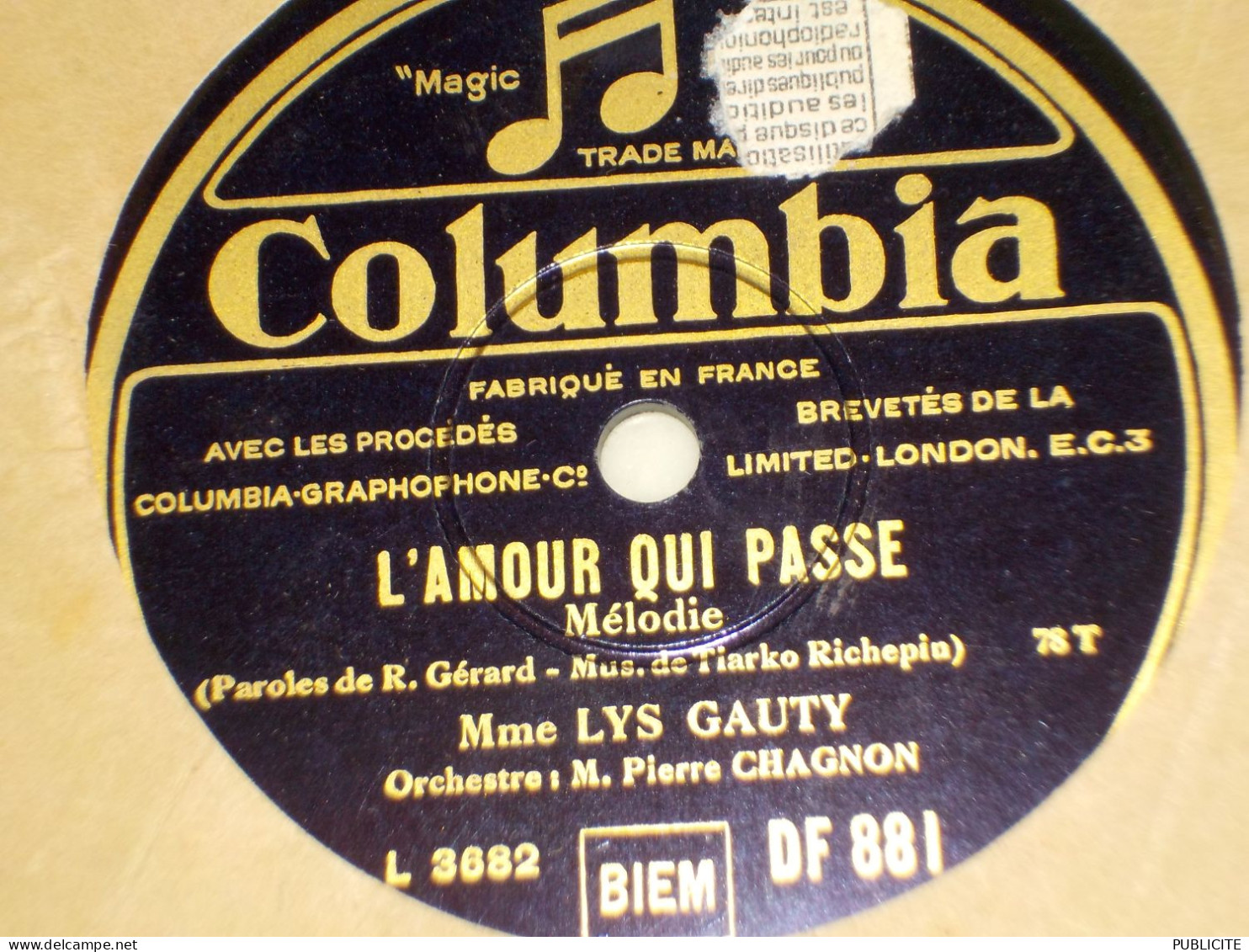DISQUE 78 TOURS MELODIE ET VALSE DU FILM QUI J AIME DE LYS GAUTY 1932 - 78 T - Disques Pour Gramophone