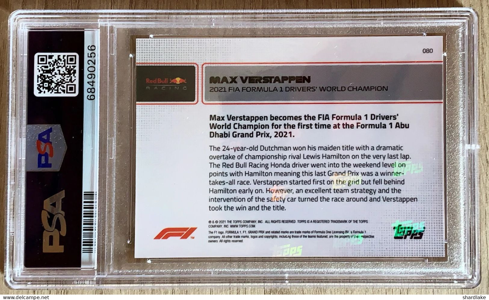Topps PSA 10 - Max Verstappen - #80 - 2021 - Autosport - F1