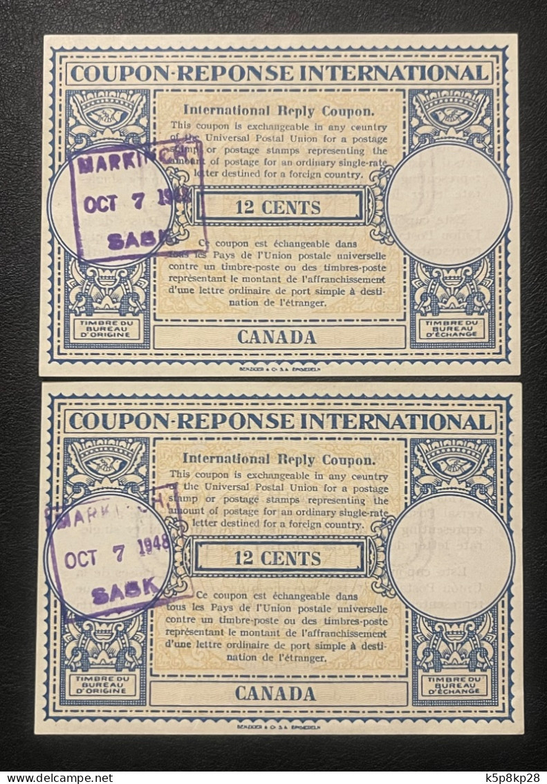 Oct 7,1948, Saskatchewan, Canada,Coupon Response International, Mint, VF - Neufs