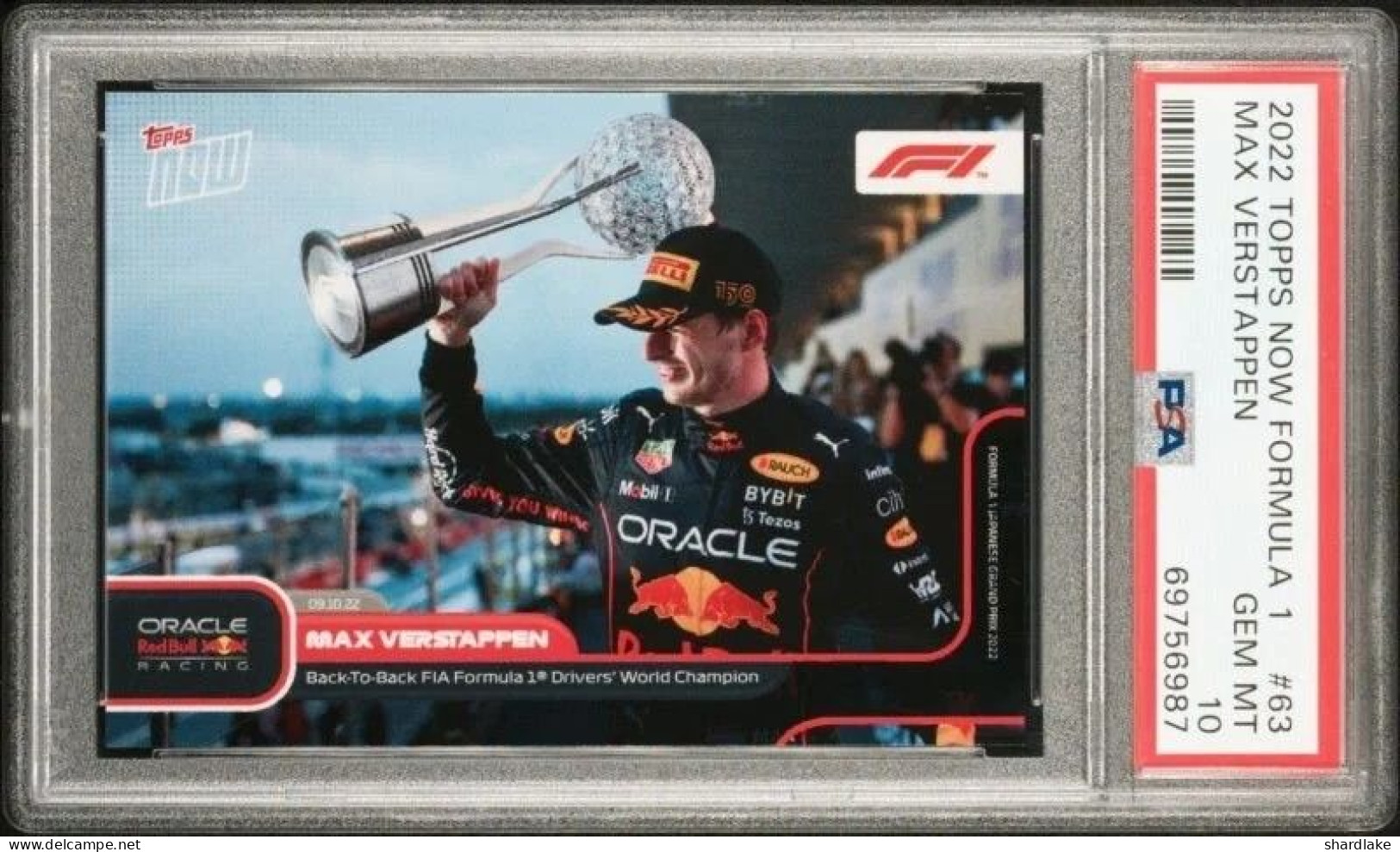 Topps PSA 10 - Max Verstappen - #63 - 2022 - Automobilismo - F1