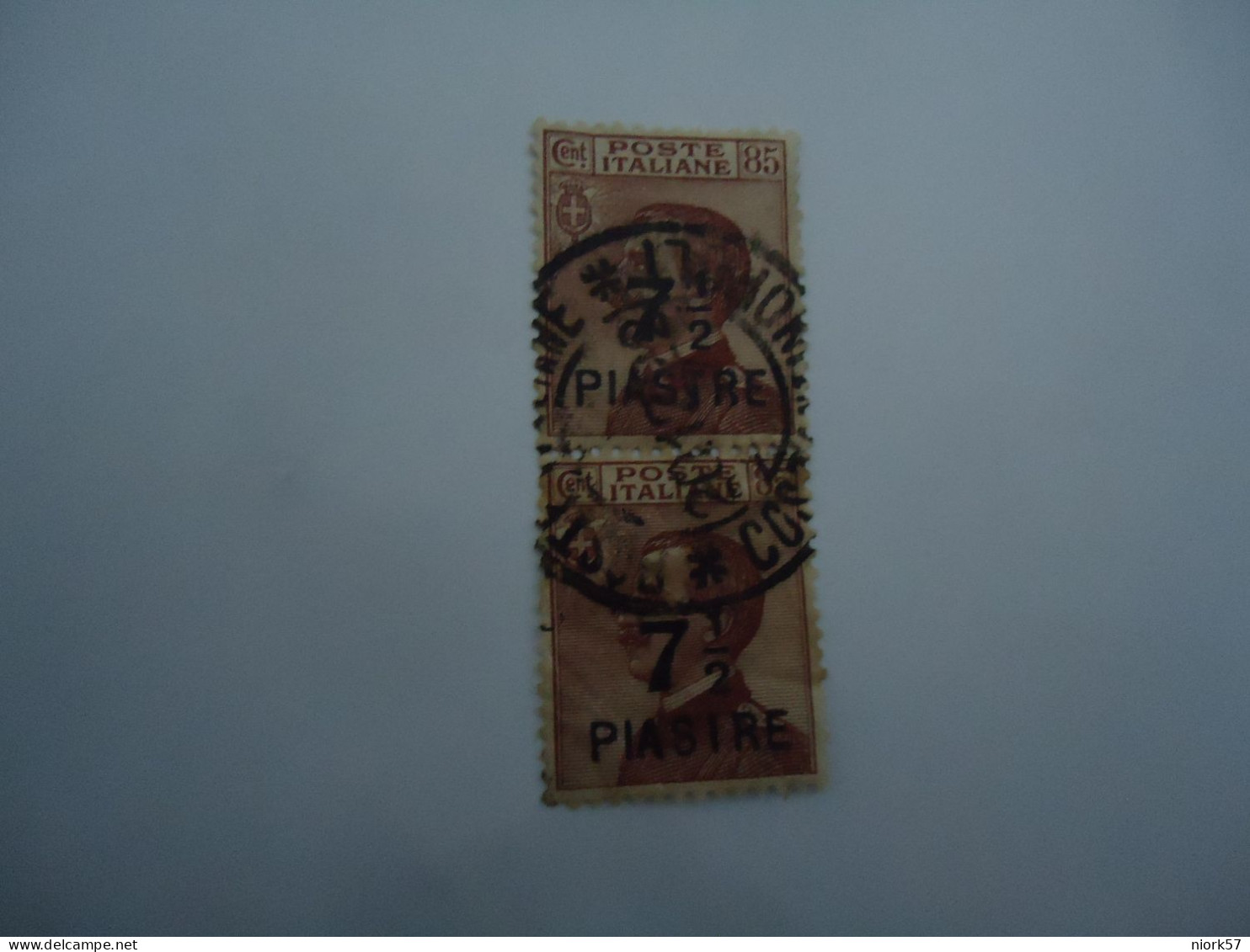 ITALY LEVANT  PAIR  OVERPRINT  7.50 PIASTRE  POSTMARK CONTANTINOPLE - Non Classés