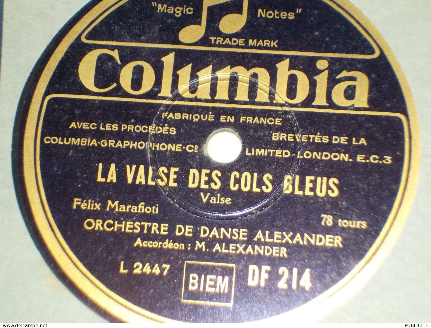 DISQUE VYNIL 78 TOURS VALSE ET FOX TROT  DE MAURICE  ALEXANDER  1930 - 78 T - Grammofoonplaten