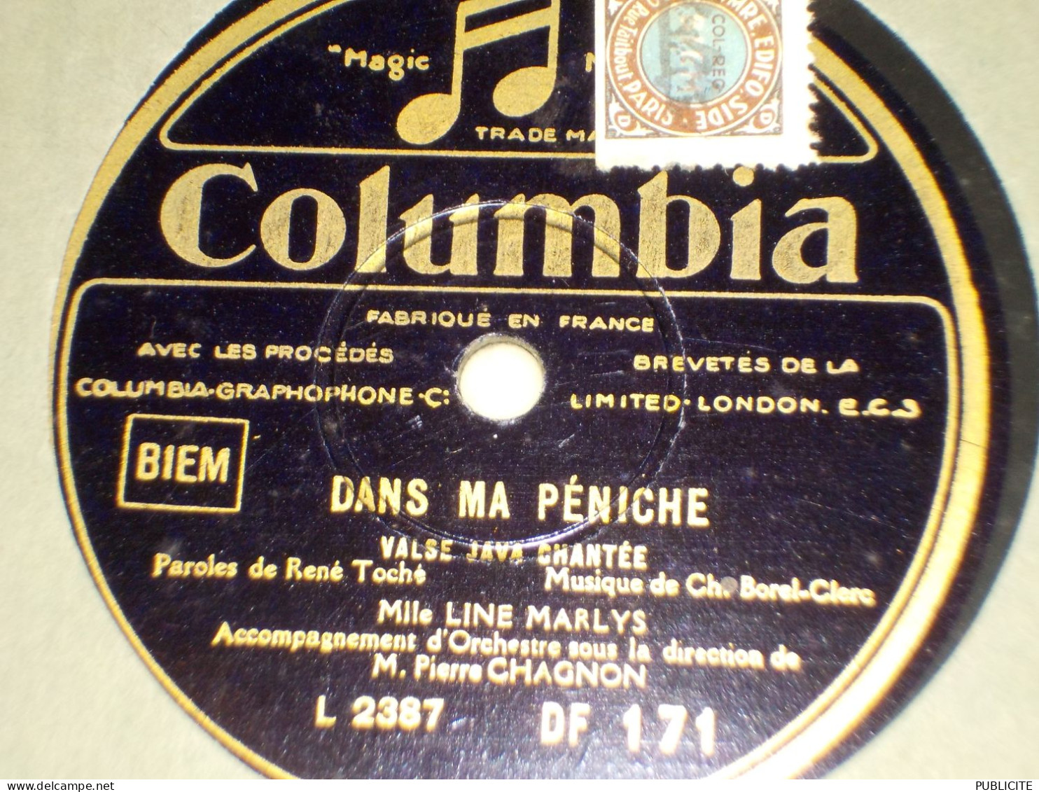 DISQUE VYNIL 78 TOURS VALSE ET ONE STEP  DE LINE MARLYS  1930 - 78 Rpm - Schellackplatten