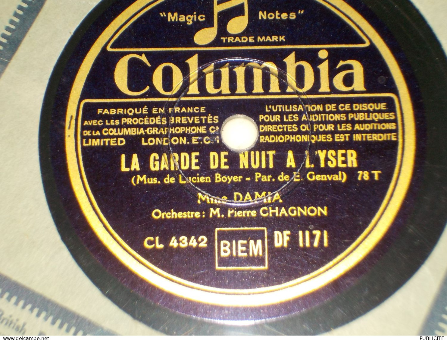 DISQUE 78 TOURS LAMENTO ET CHANSON  DE DAMIA 1933 - 78 T - Disques Pour Gramophone