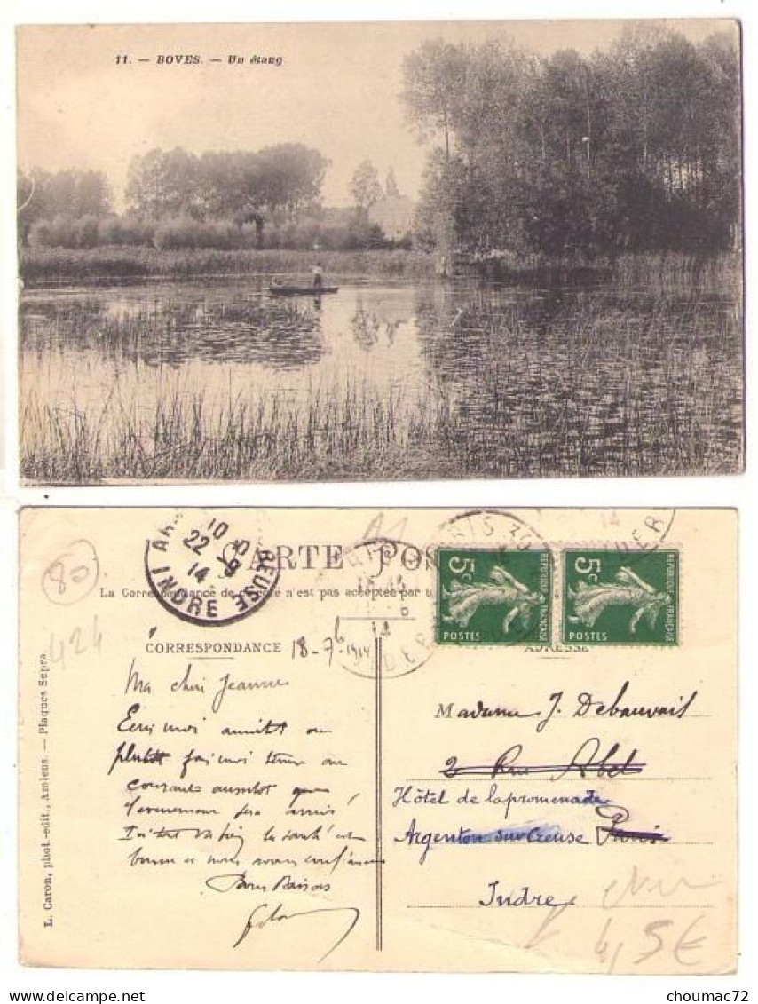 (80) 424, Boves, Caron 11, Un Etang, état - Boves