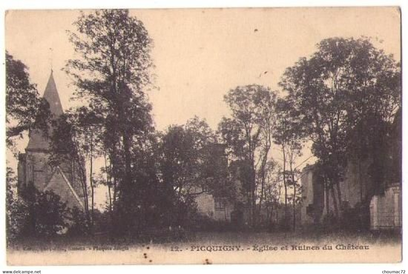 (80) 401, Picquigny, Caron 12, Eglise Et Ruines Du Château - Picquigny
