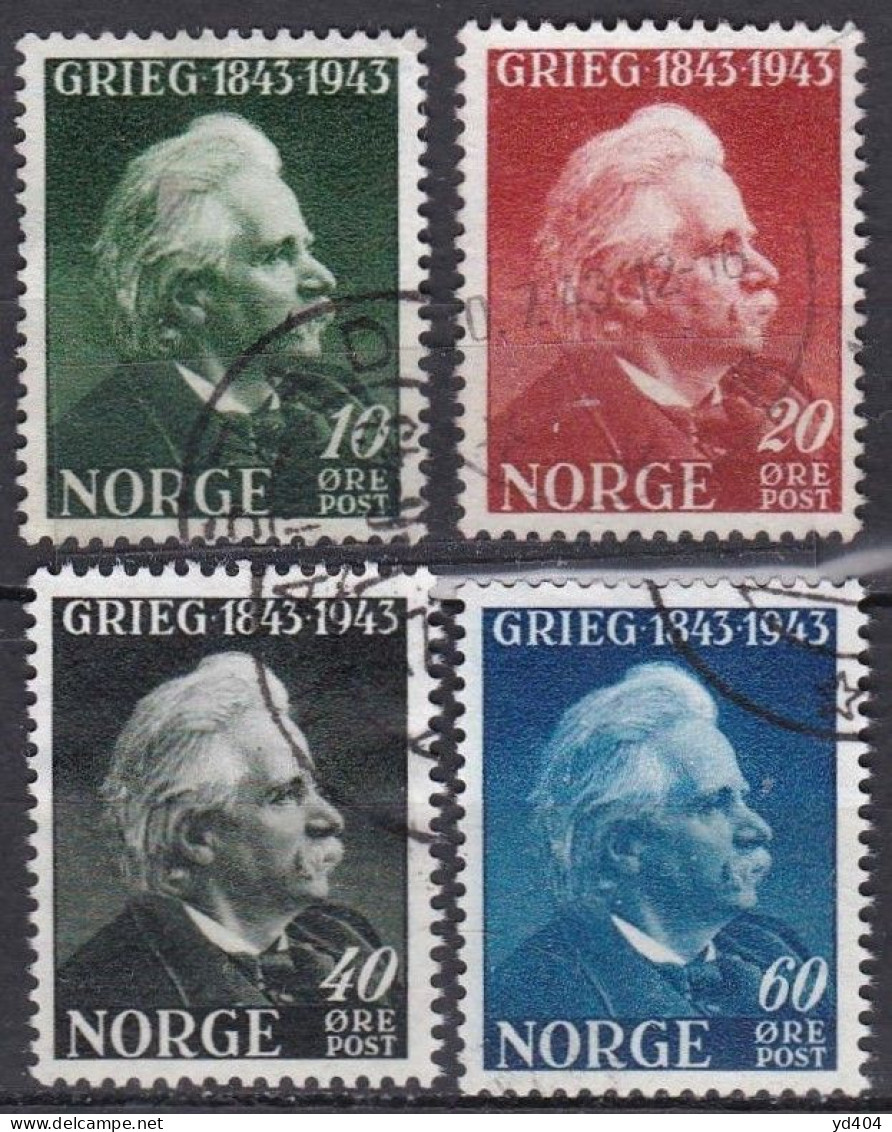 NO050 – NORVEGE - NORWAY – 1943 – EDVARD GRIEG – SG # 352/5 USED 1,80 € - Gebraucht