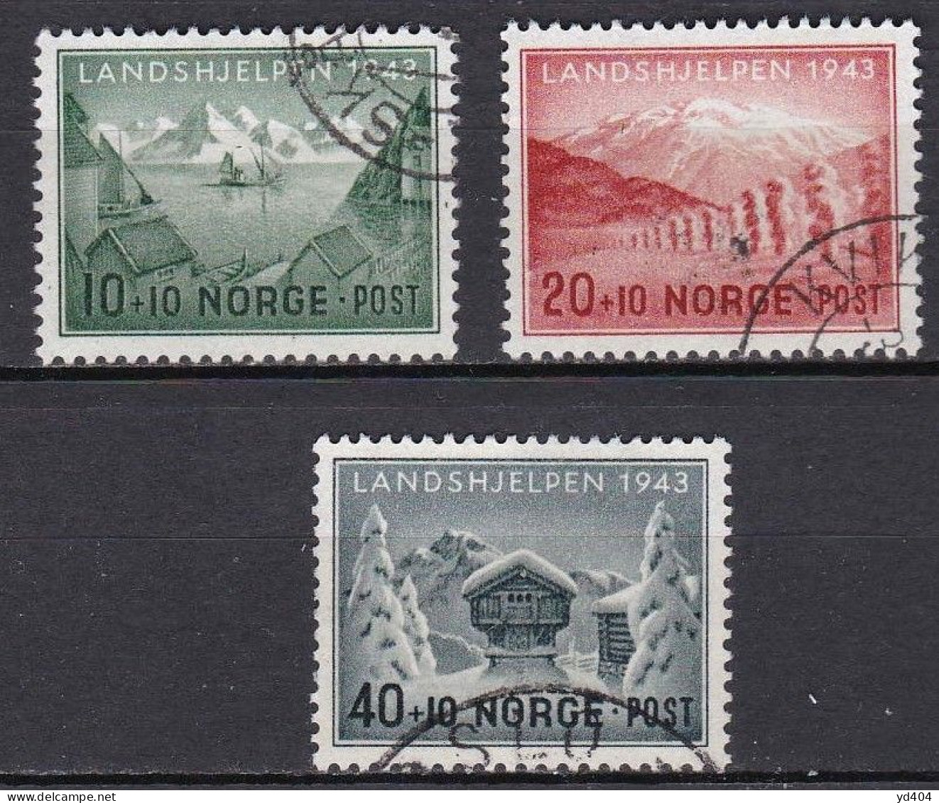 NO052 – NORVEGE - NORWAY – 1943 – WINTER RELIEF FUND – SG # 357/9 USED 26,50 € - Gebraucht