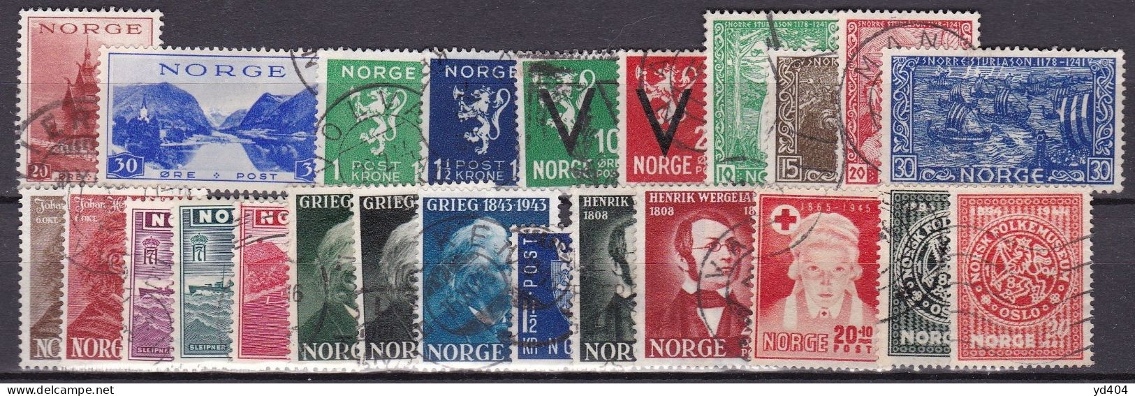 NO057B – NORVEGE - NORWAY – 1938-45 – USED LOT – SG # 263-374 - USED 15,50 € - Gebraucht