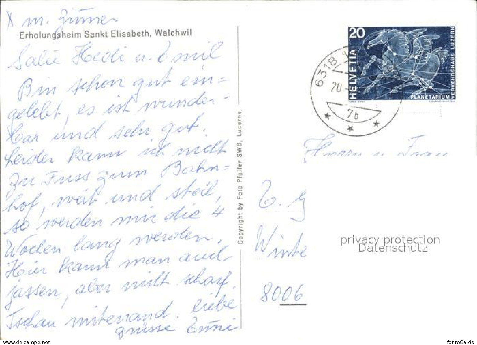 11696183 Walchwil Erholungsheim Sankt Elisabeth Walchwil - Autres & Non Classés