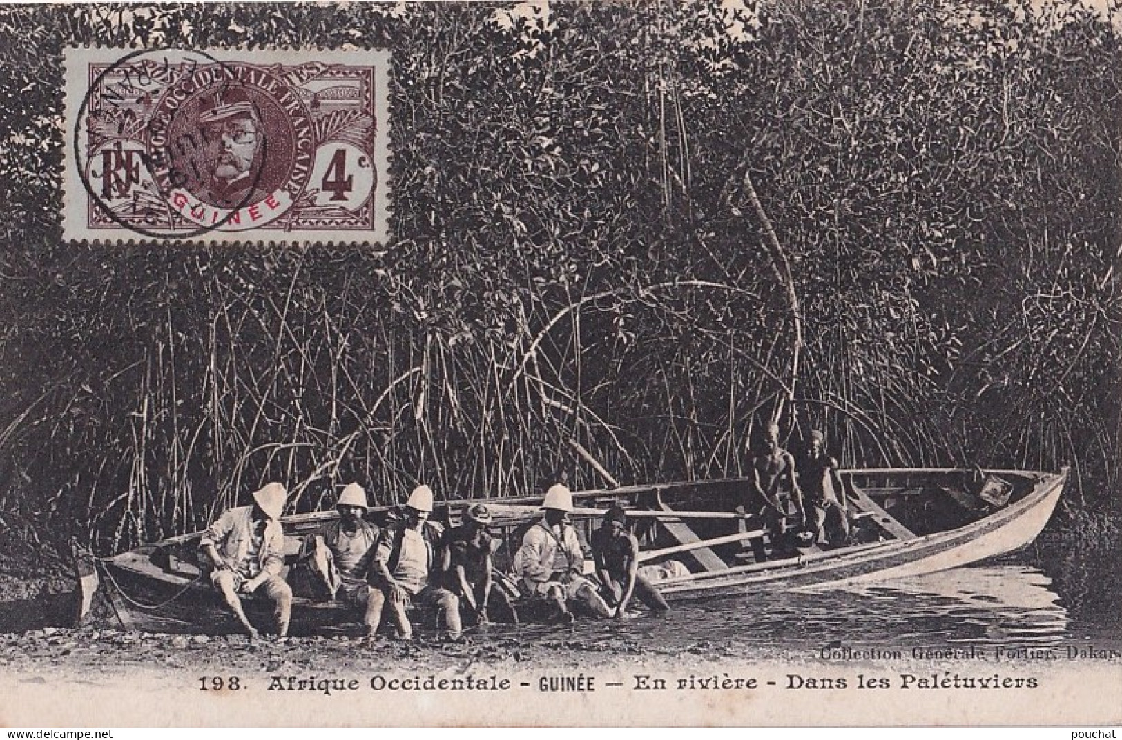 D5- AFRIQUE OCCIDENTALE - GUINEE - EN RIVIERE - DANS LES PALETUVIERS - EN 1908 - Guinée Française
