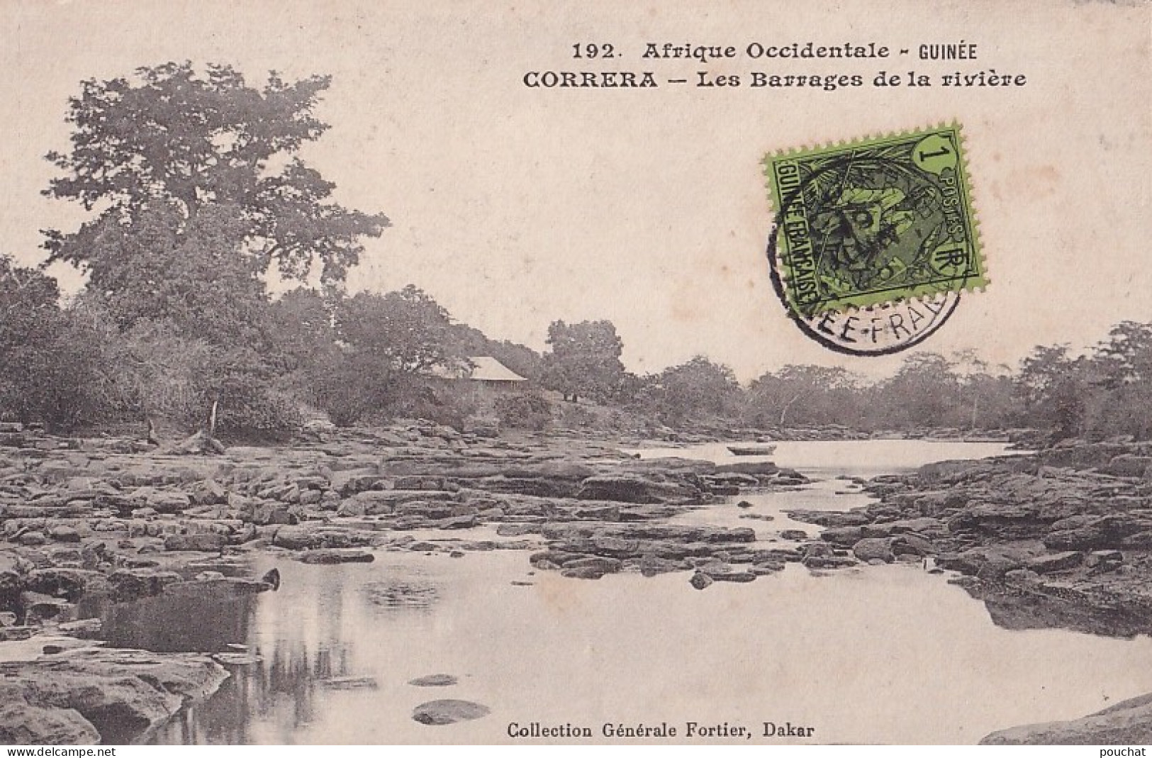 D7- AFRIQUE OCCIDENTALE - GUINEE - CORRERA - LES BARRAGES DE LA RIVIERE - EN  1908  - Guinée Française