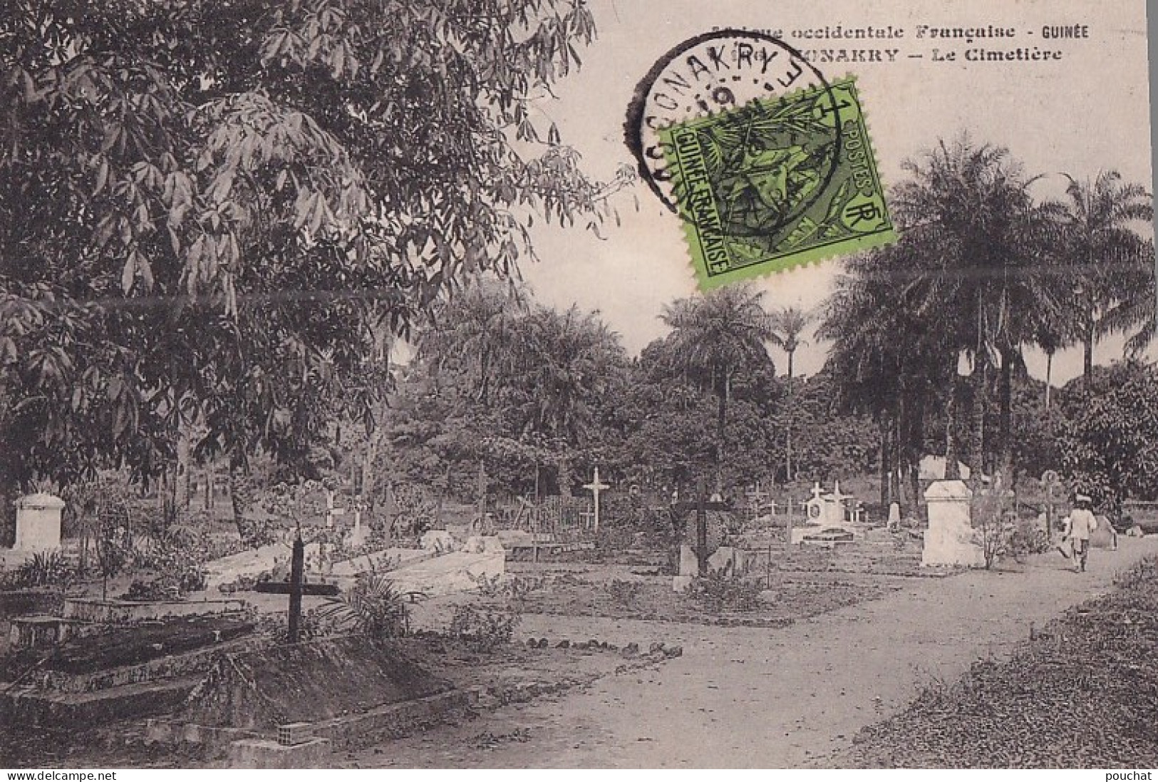 D7- AFRIQUE OCCIDENTALE  FRANCAISE - GUINEE - KONAKRY - LE CIMETIERE - EN  1908  - Guinée Française
