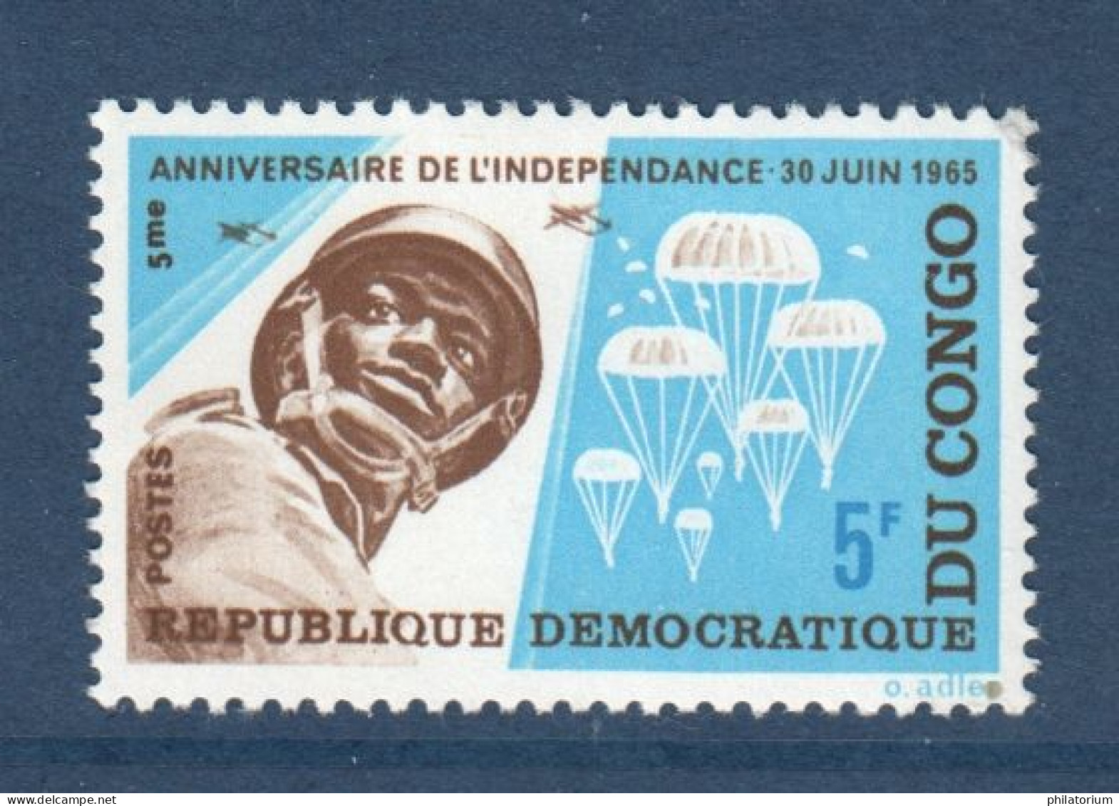Congo République Démocratique, **, Yv 594, Mi 235, Parachutisme, - Mint/hinged
