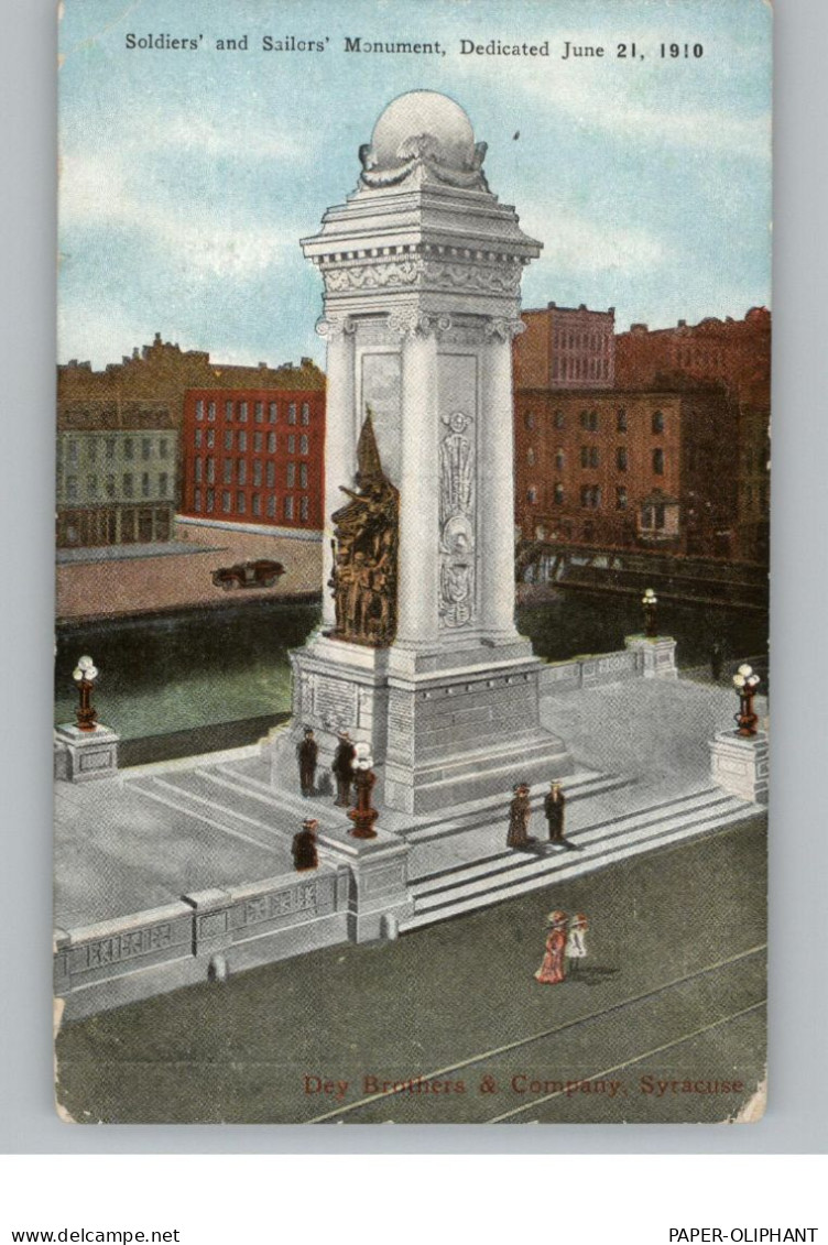 USA - NEW YIORK - SYRACUSE, Soldiers And Sailors Monument, June 1910, Kl. Eckmangel - Syracuse