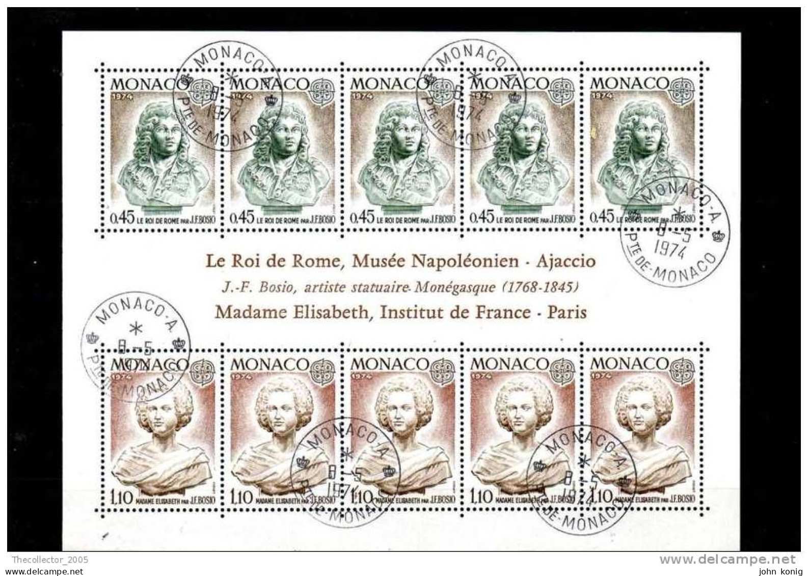 MONACO - FOGLIETTO - STAMPS SHEET - MONACO - MUSEO NAPOLEONICO 1974 (NAPOLEON) - ANNULLO SPECIALE - FIRST DAY CANCELLATI - Used Stamps