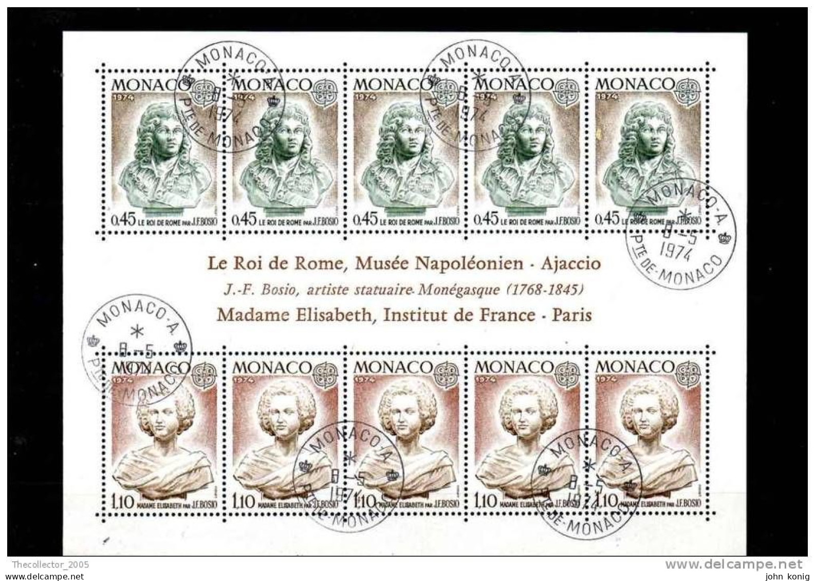 MONACO - FOGLIETTO - STAMPS SHEET - MONACO - MUSEO NAPOLEONICO 1974 (NAPOLEON) - ANNULLO SPECIALE - FIRST DAY CANCELLATI - Oblitérés