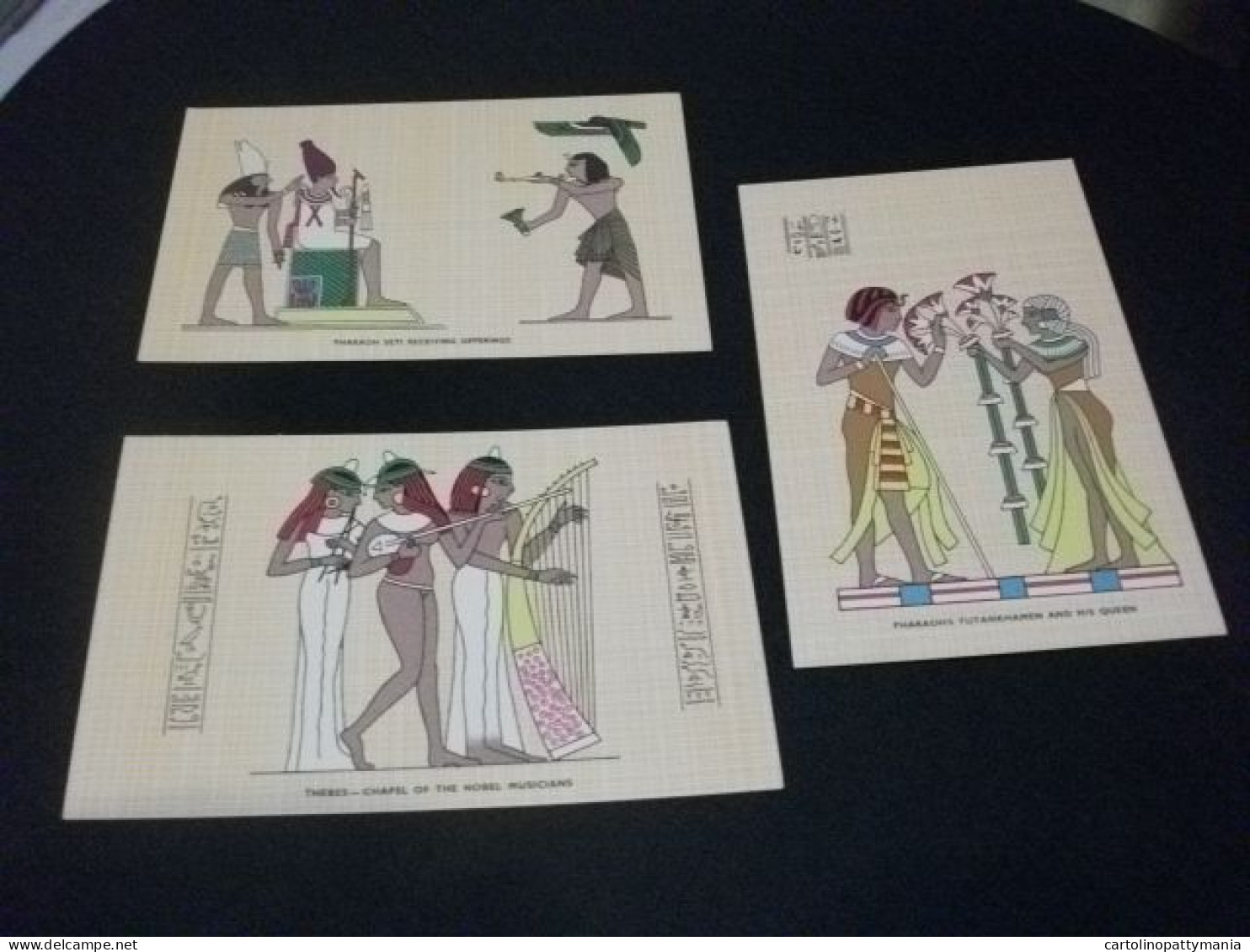 Lotto 10 Cartoline Egyptian Hieroglyphic Egitto THEBES PHARAOH SETHI I TUTANKHAMEN PHARAOH SETI AND TUTANKHAMEN - Collections & Lots