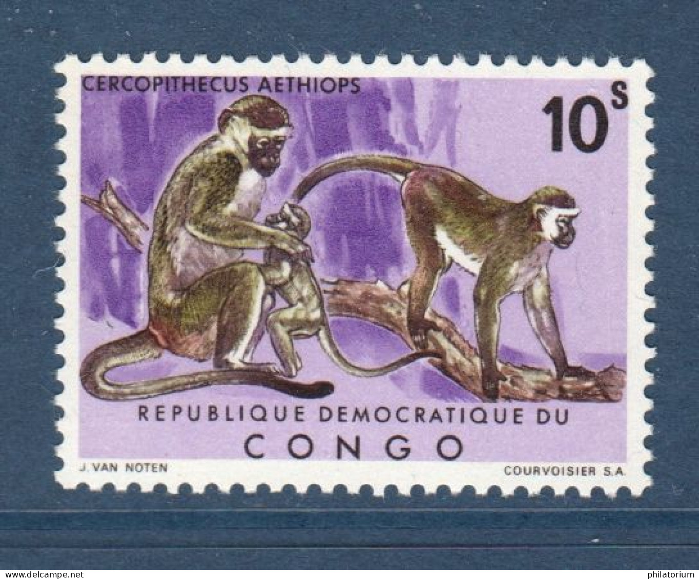 Congo République Démocratique, **, Yv 785, Mi 432, Vervet (Cercophitecus Aethiops), Singe, - Mint/hinged