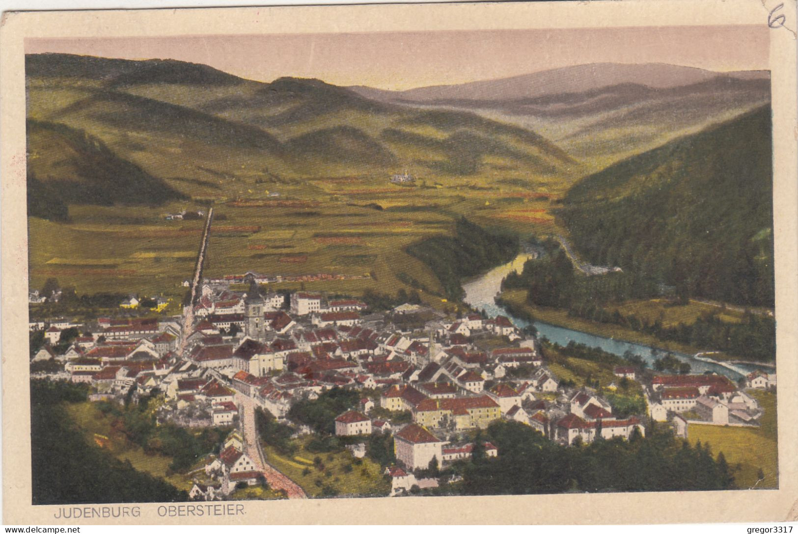 E1327) JUDENBURG - Obersteiermark - Blick über Straße U. Fluß Sowie Häuser Der Stadt 1919 - Judenburg