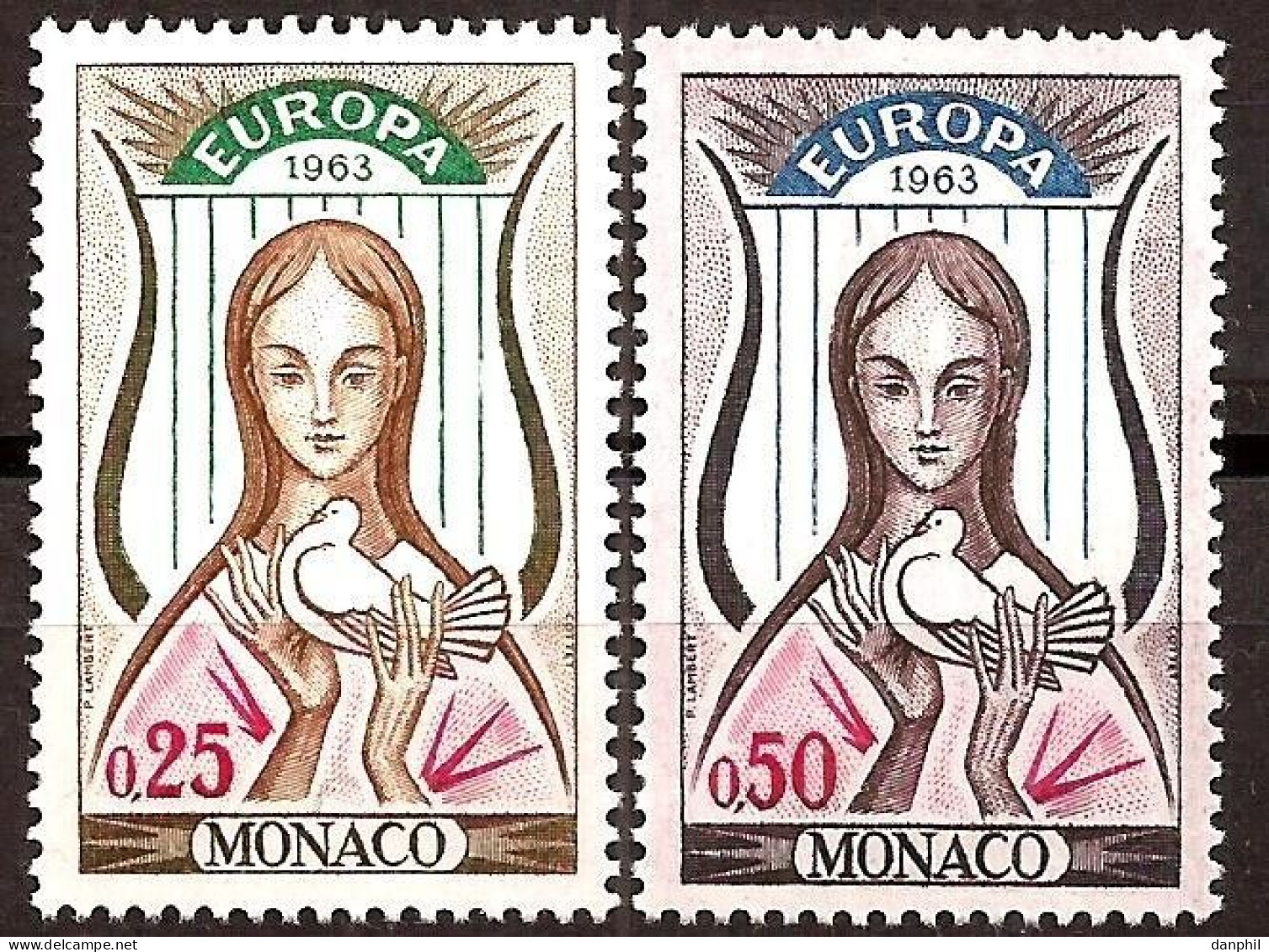 Monaco 1963 Europa CEPT (**) Mi 742-43 - M€ 3,-; Y&T - 618-19 €4,- - 1963