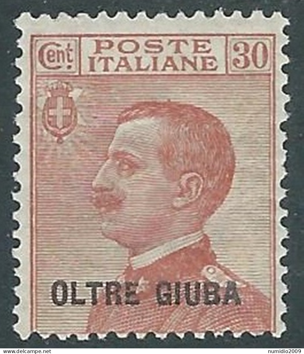 1925 OLTRE GIUBA EFFIGIE 30 CENT MH * - I55-3 - Oltre Giuba