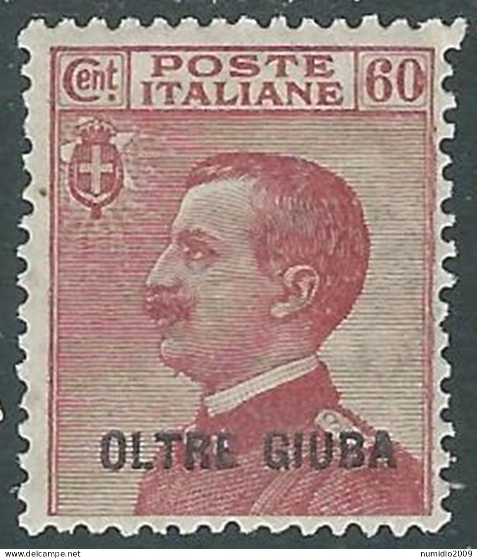 1925 OLTRE GIUBA EFFIGIE 60 CENT MH * - I55-3 - Oltre Giuba