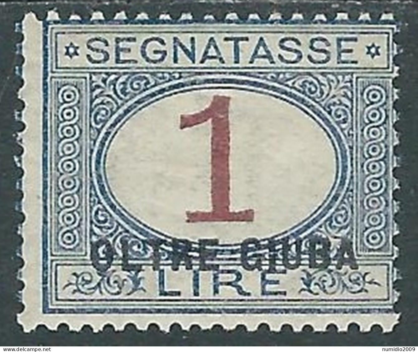 1925 OLTRE GIUBA SEGNATASSE 1 LIRA MH * - I55-2 - Oltre Giuba