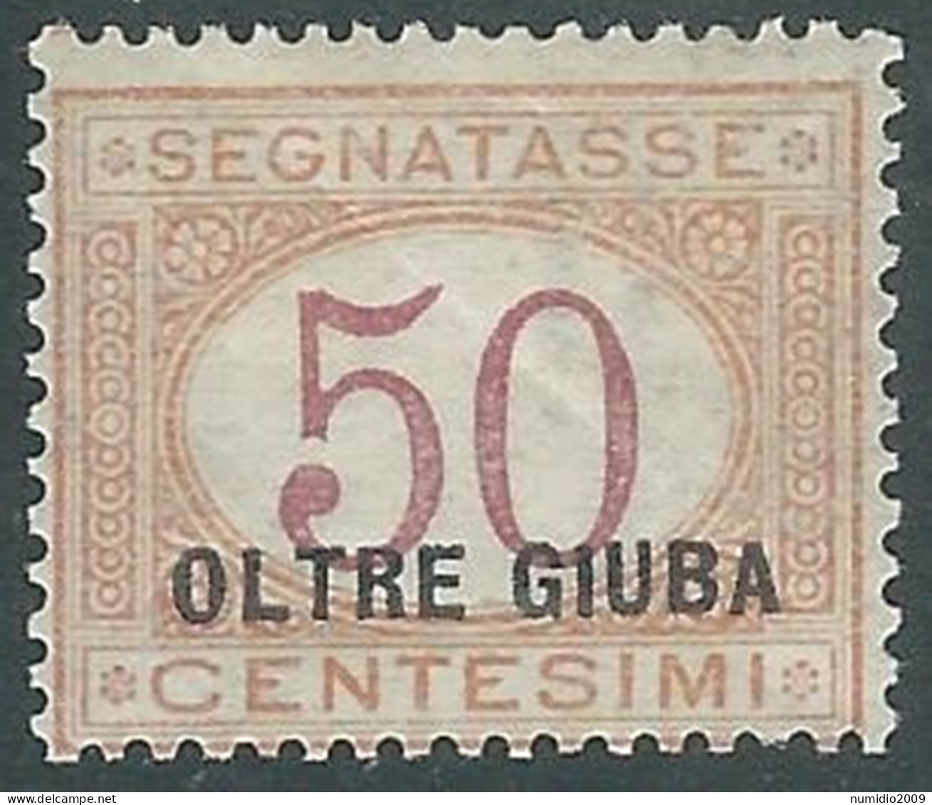 1925 OLTRE GIUBA SEGNATASSE 50 CENT MH * - I55-2 - Oltre Giuba