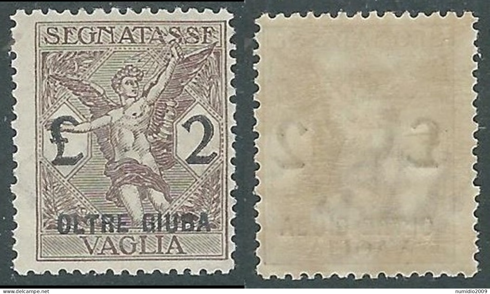 1925 OLTRE GIUBA SEGNATASSE PER VAGLIA 2 LIRE MH * - I55-2 - Oltre Giuba