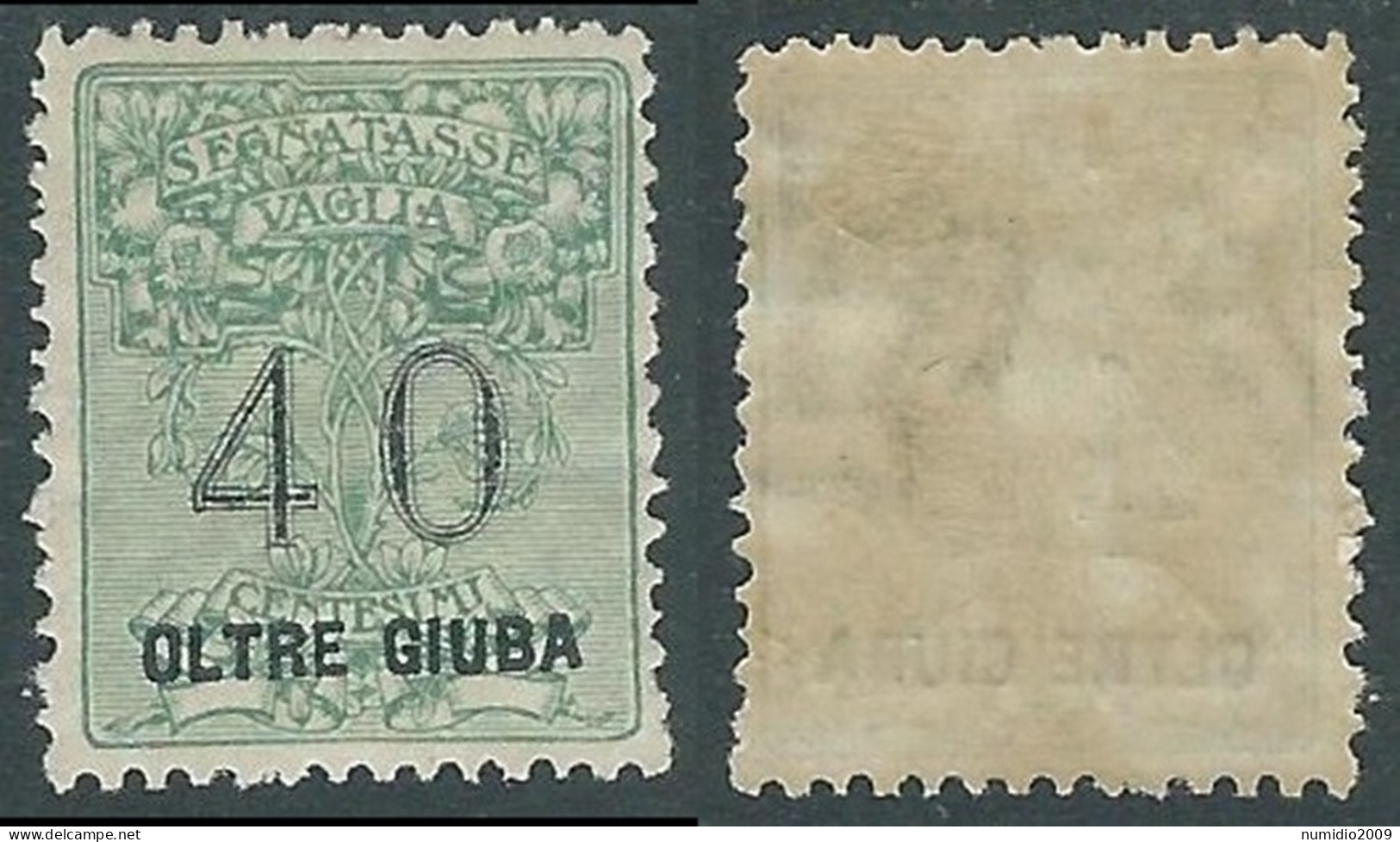 1925 OLTRE GIUBA SEGNATASSE PER VAGLIA 40 CENT MH * - I55-2 - Oltre Giuba