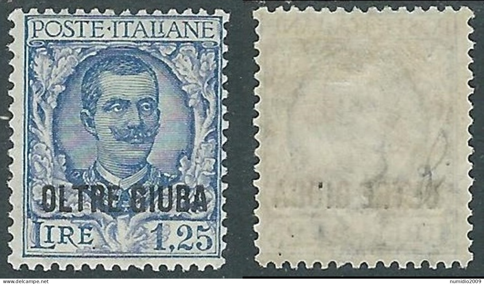 1926 OLTRE GIUBA EFFIGIE FLOREALE 1,25 LIRE MH * - I55-3 - Oltre Giuba
