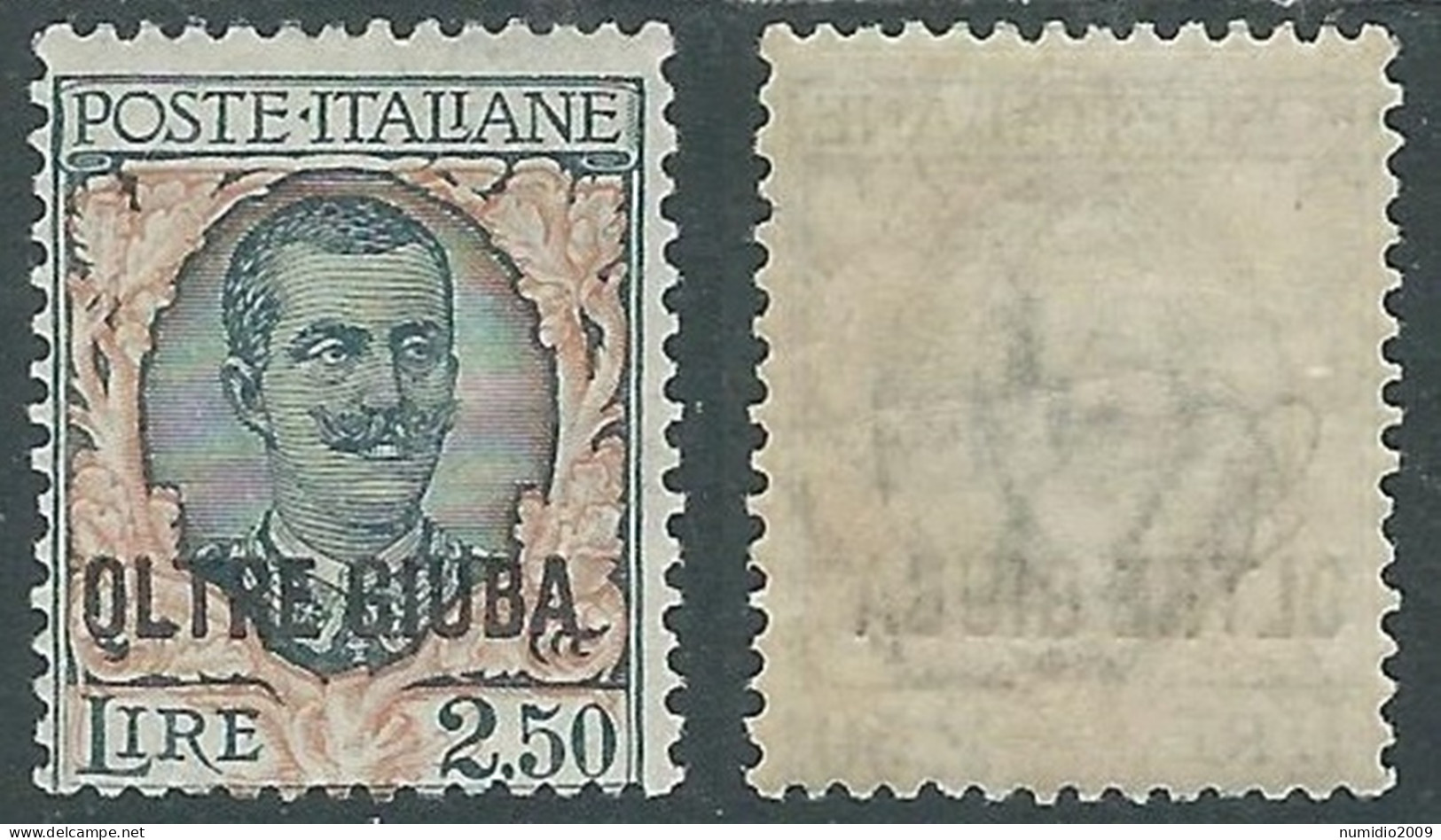 1926 OLTRE GIUBA EFFIGIE FLOREALE 2,50 LIRE MH * - I55-3 - Oltre Giuba