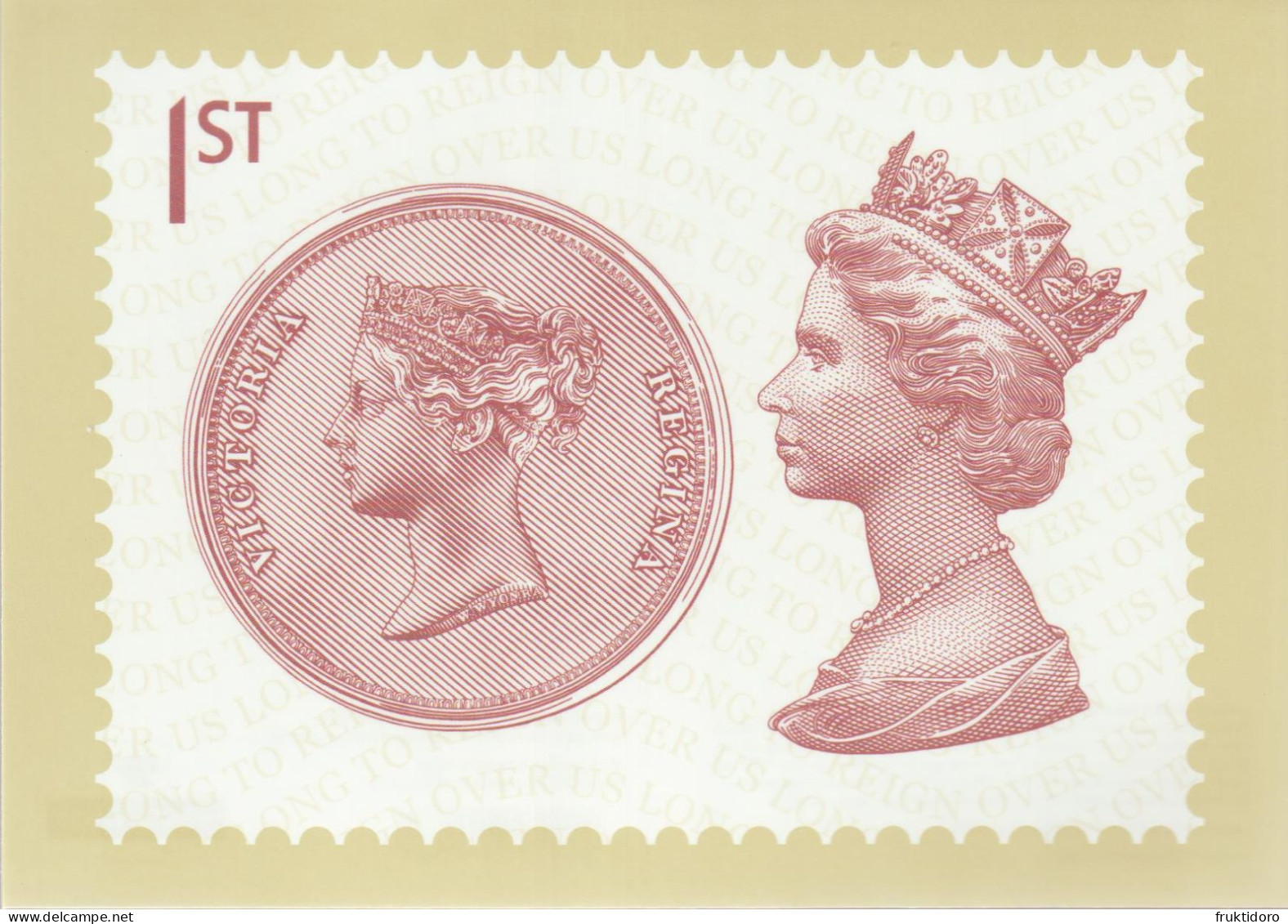 United Kingdom Postcards 2015 About Stamps In Mi Block 96 Queen Elizabeth II - Long To Reign Over Us ** - Verzamelingen