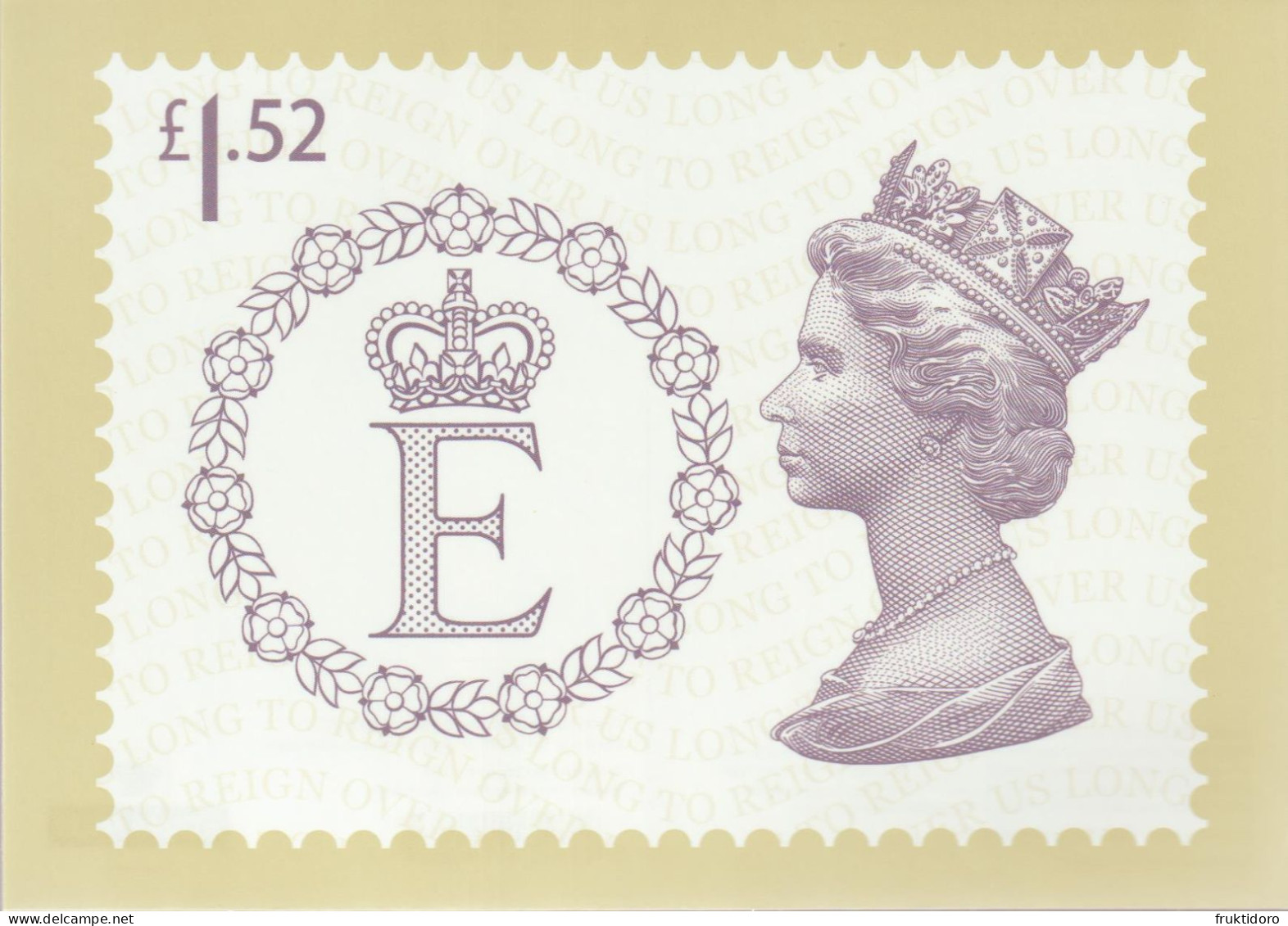 United Kingdom Postcards 2015 About Stamps In Mi Block 96 Queen Elizabeth II - Long To Reign Over Us ** - Collezioni