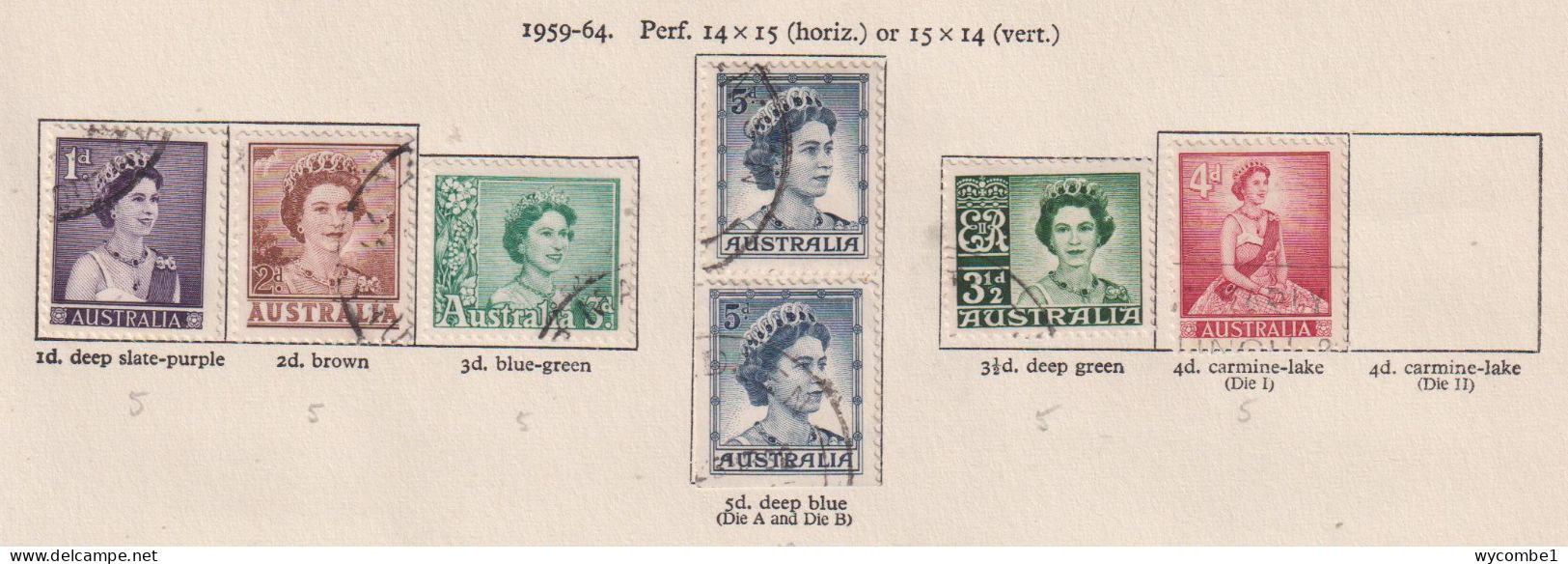 AUSTRALIA  - 1959-64 Elizabeth II Values As Shown - Gebruikt