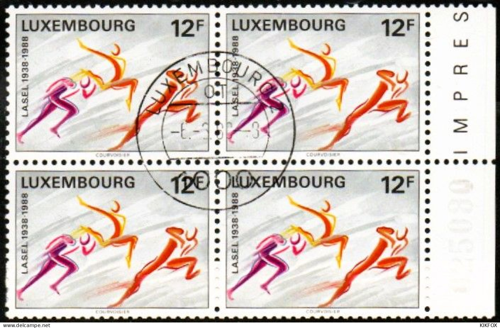 Luxembourg, Luxemburg,  1988, MI 1203, YV 1153, VIERERBLOCK, CINQUANTENAIRE LASEL,  GESTEMPELT,OBLITERE - Gebruikt