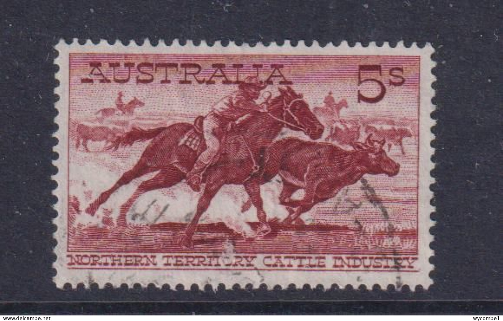 AUSTRALIA  - 1959-64 Pictorial Definitives 5s White Paper (SG327a) Used As Scan - Gebraucht