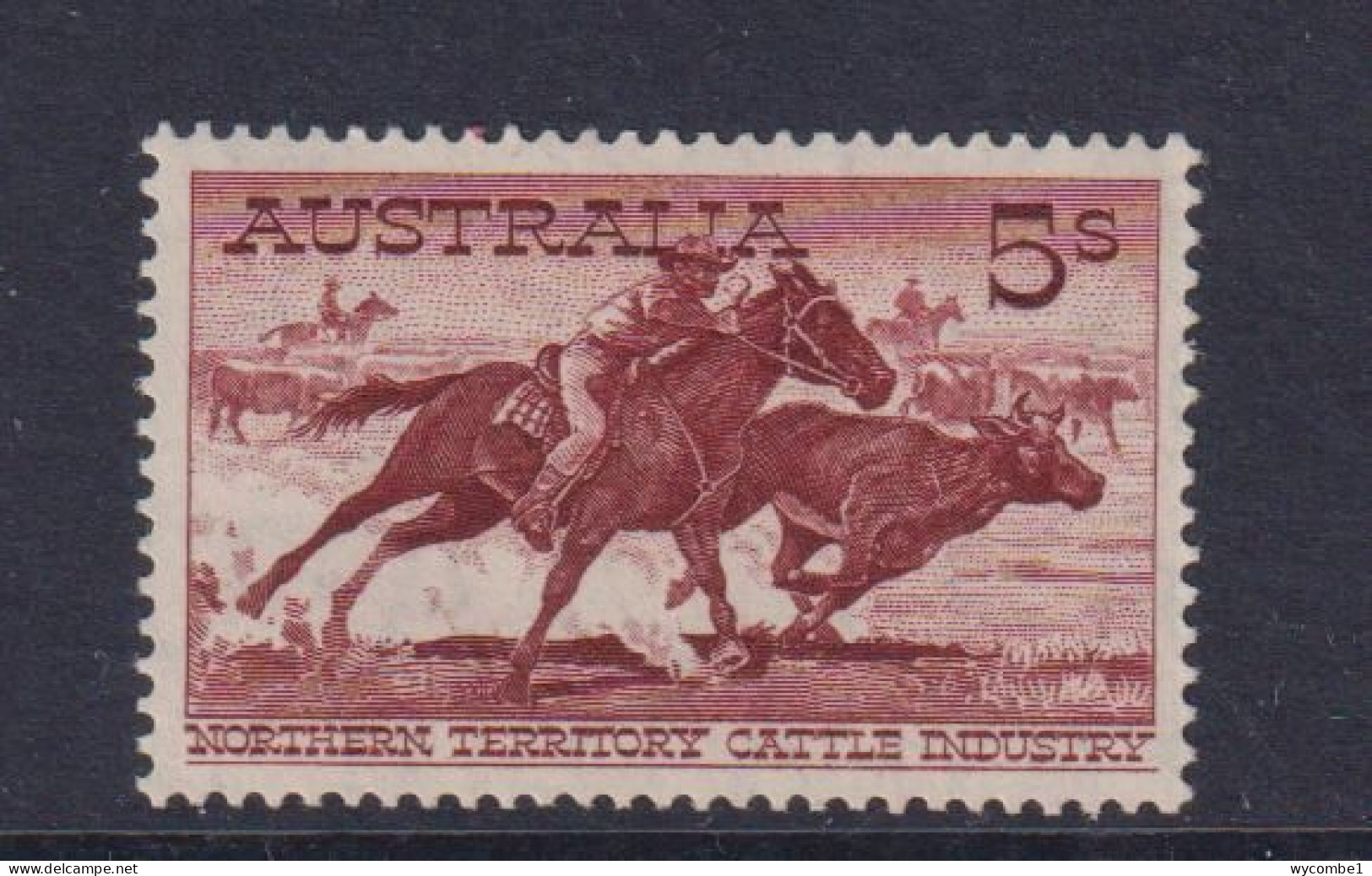 AUSTRALIA  - 1959-64 Pictorial Definitives 5s White Paper (SG327a) Hinged Mint - Usati