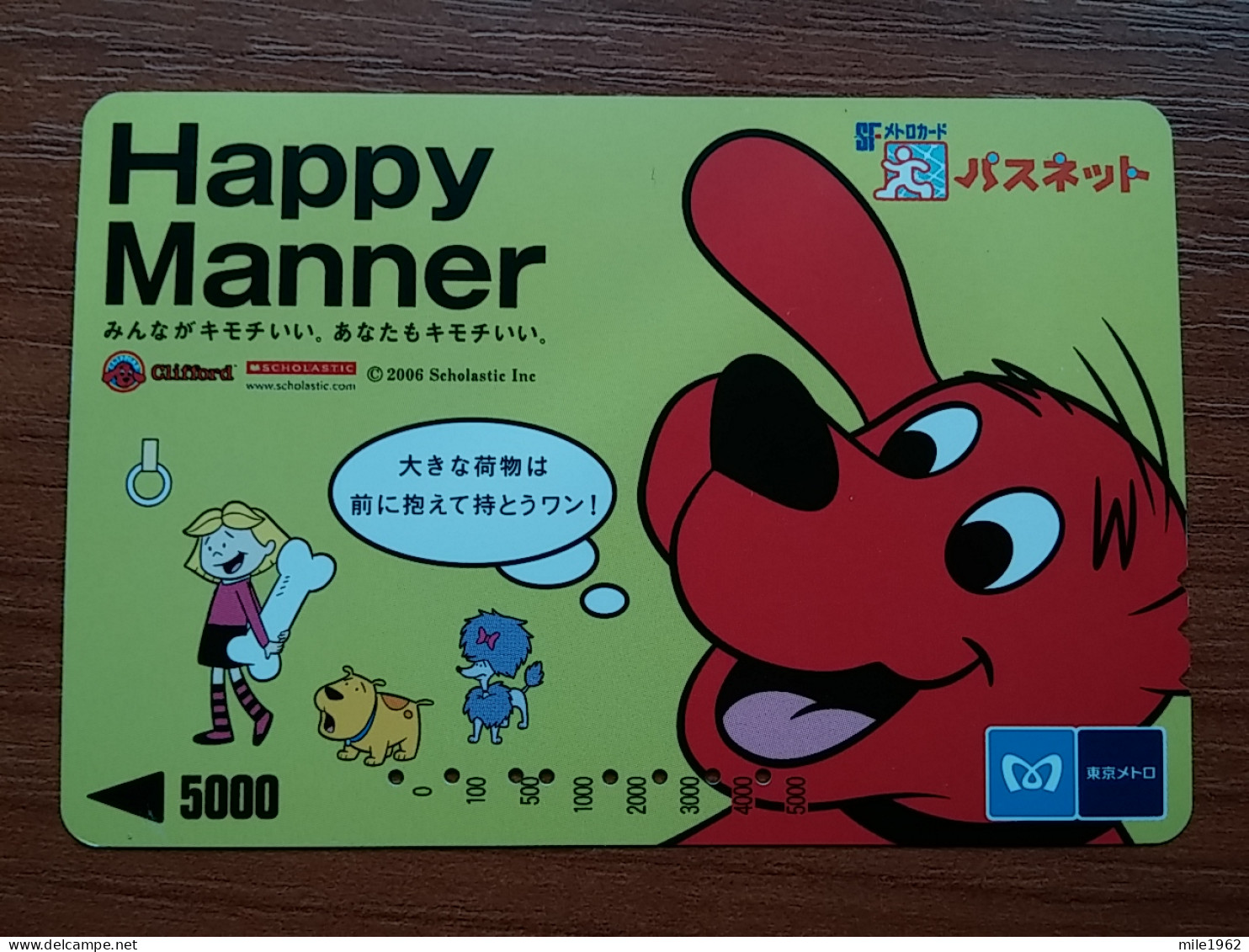 T-530 - JAPAN, Japon, Nipon, Carte Prepayee, Prepaid Card, Metro Tokyo Serie, Happy Manner Dog, Chien - Other & Unclassified