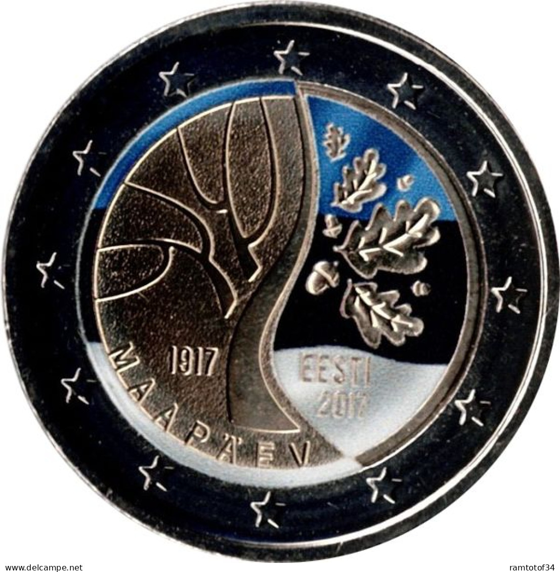 2017 ESTONIE - 2 Euros Commémorative (couleurs) La Route De L'Estonie Vers L'indépendance - Estonia