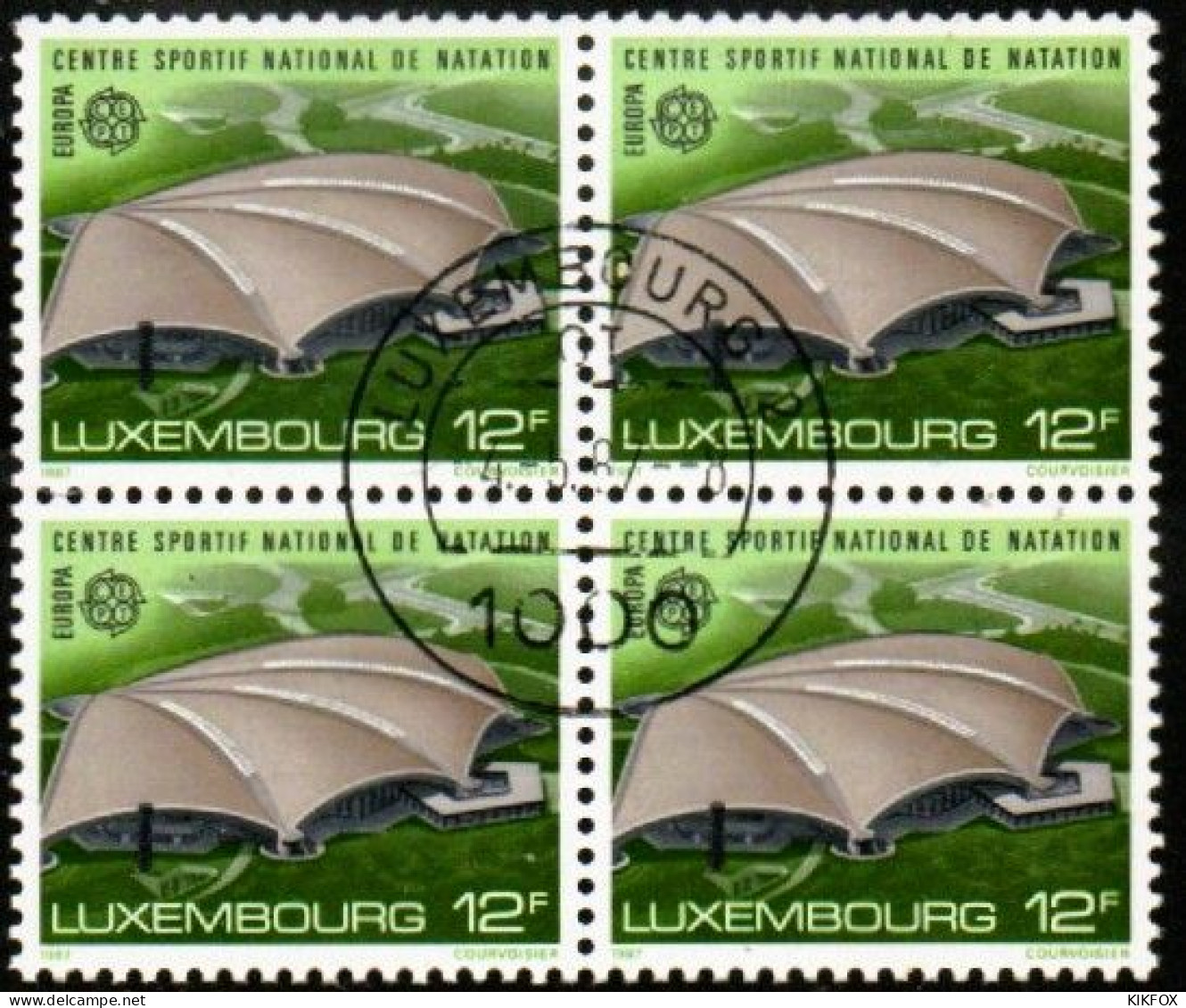 Luxembourg, Luxemburg,  1987, MI 1174, YT 1124, VIERERBLOCK, MODERNE ARCHITEKTUR ,  GESTEMPELT,OBLITERE - Used Stamps