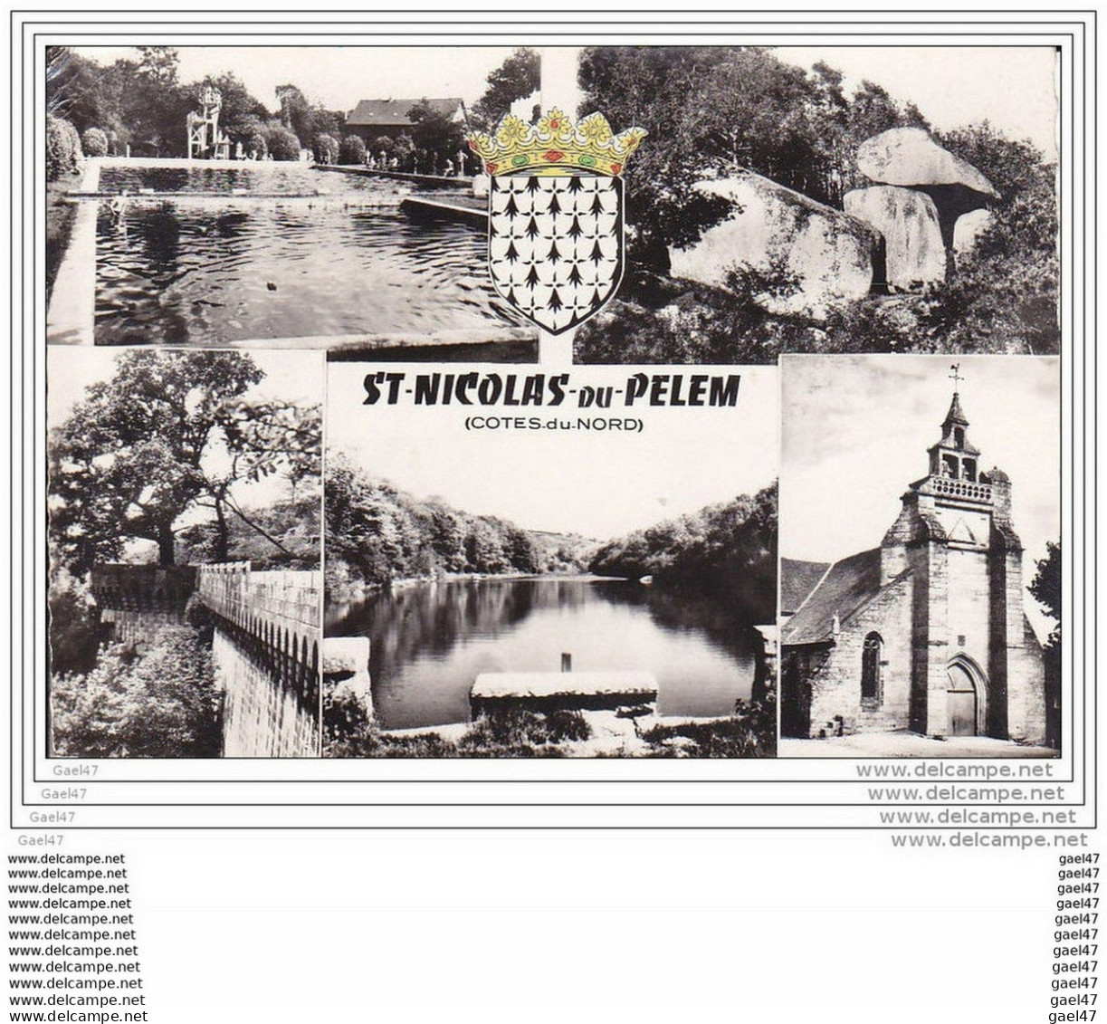 Cpsm  Réf-JP-M-480  (  Dép-22 ST-NICOLAS-du-PELEM )  MULTI -VUES - Saint-Nicolas-du-Pélem