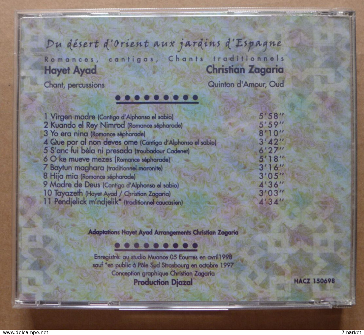 CD/ Hayet Ayad, Christian Zagaria - Du Désert D'Orient Aux Jardins D'Espagne - World Music